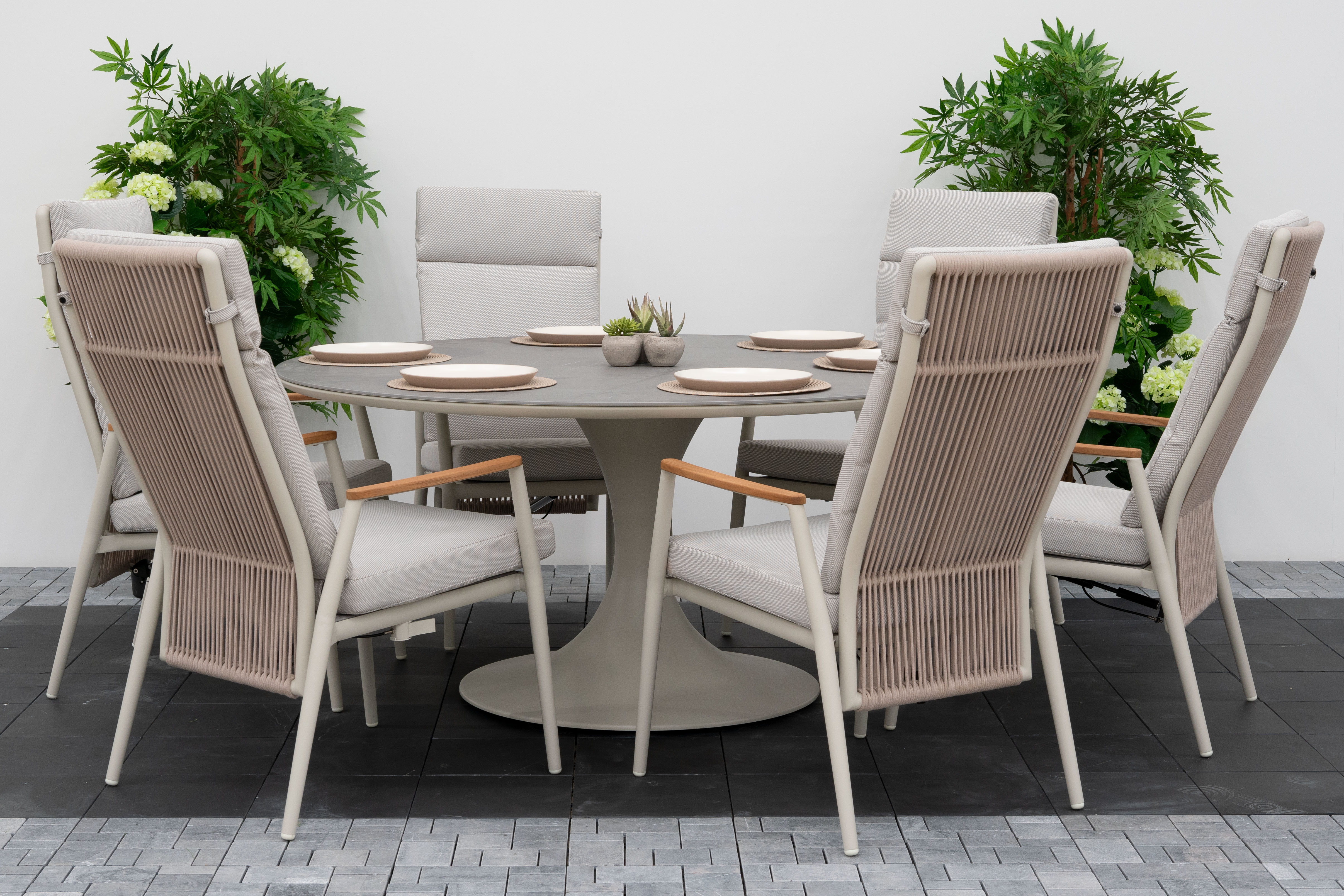 Nova - Hayden 6 Seat Reclining Dining Set - 1.6m Round Table thumbnail 9