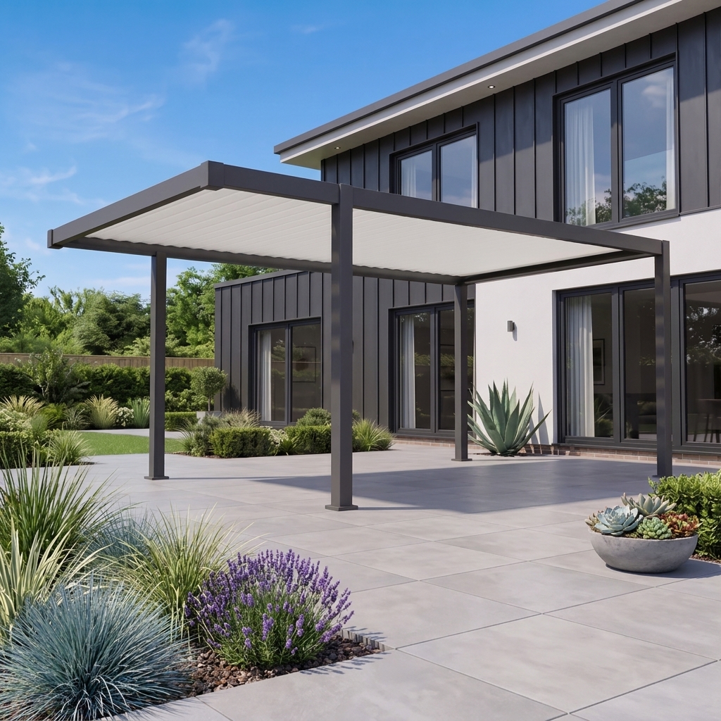Nova - Umbra 5.0 x 3.0m Fixed Roof Pergola - Grey & Pebble thumbnail 2