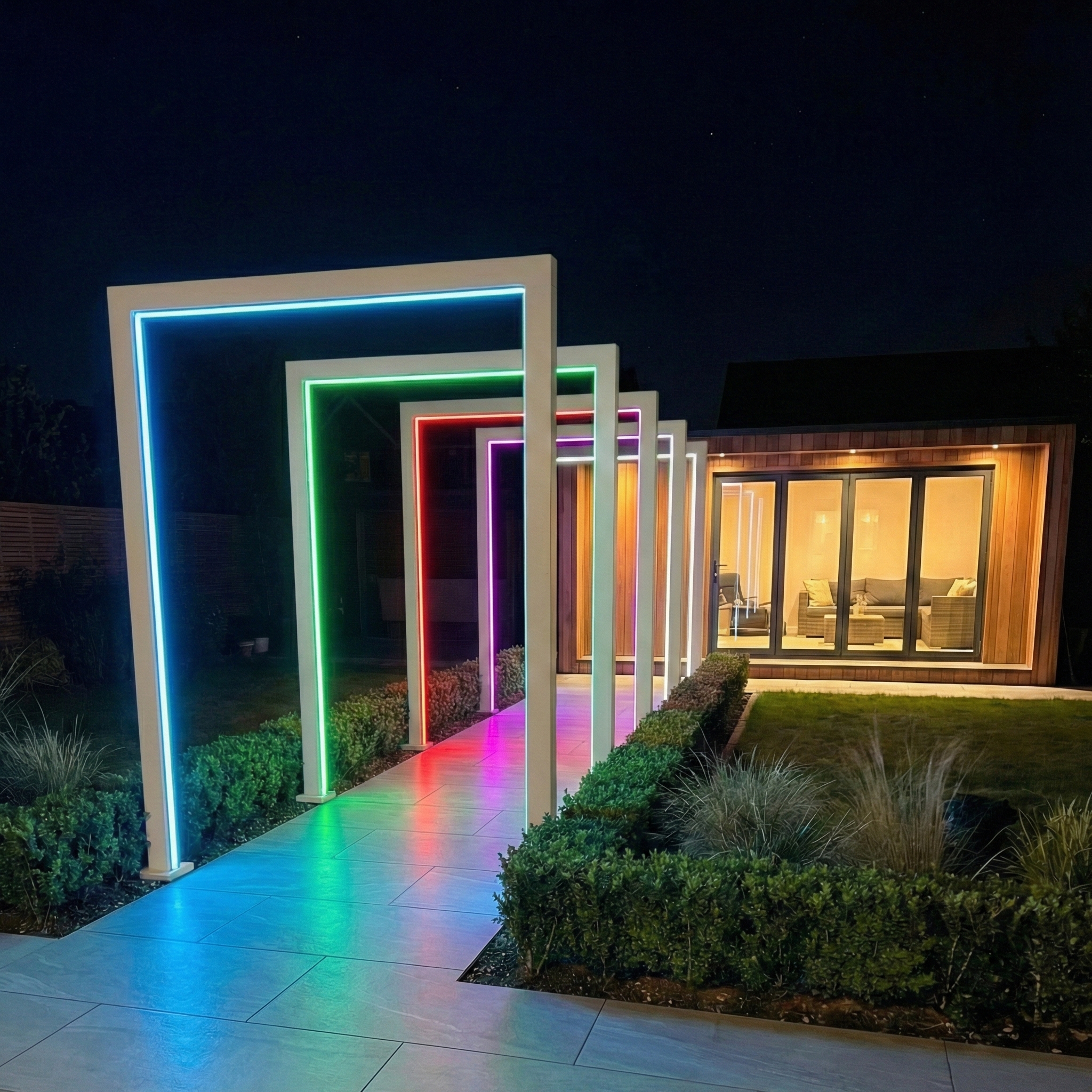 Nova - 125cm Titan Pergola Arch RGBW LED Pathway Arch - Pebble