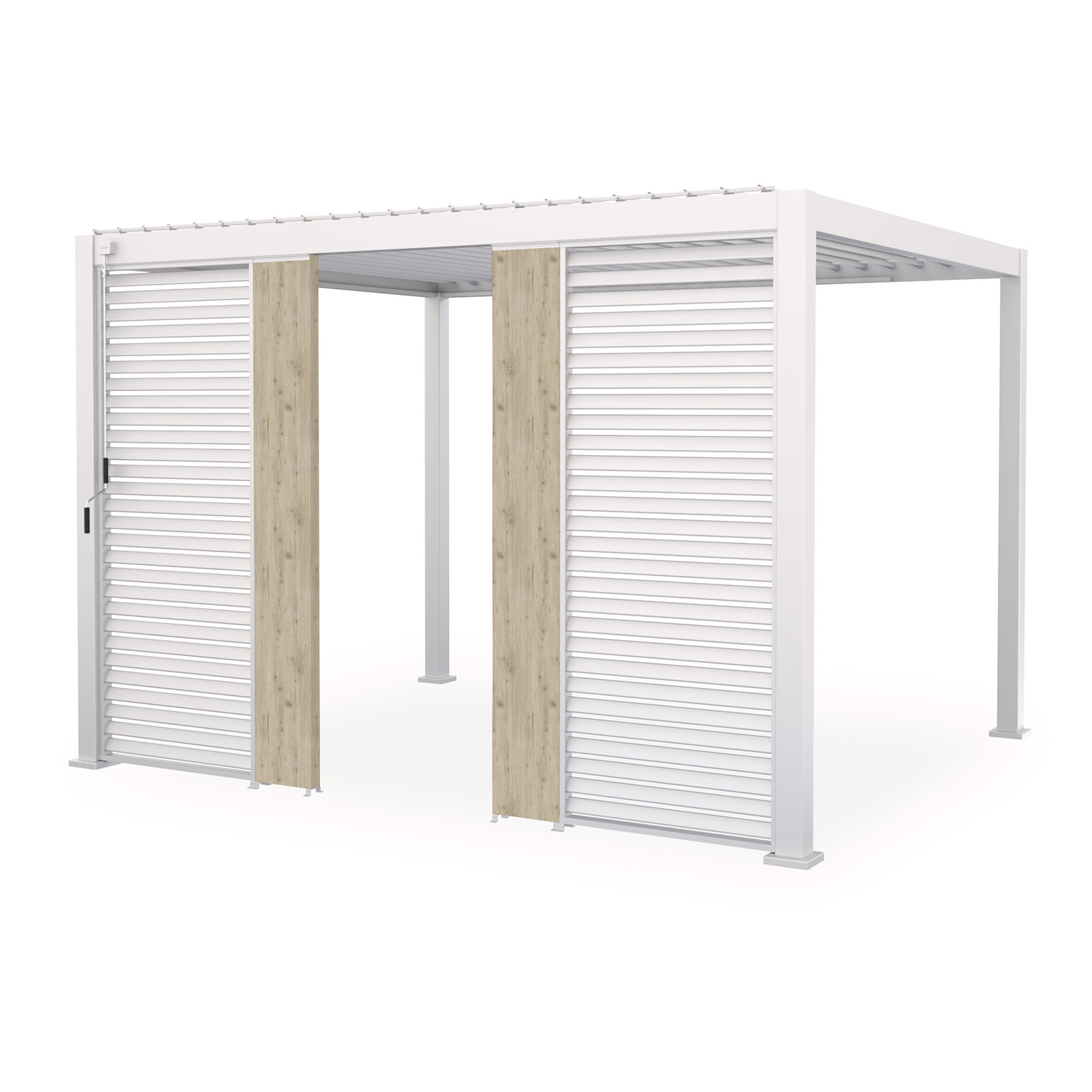 Nova - Titan Aluminium Pergola 31cm Solid Side Wall Panel - Wood Look thumbnail 9