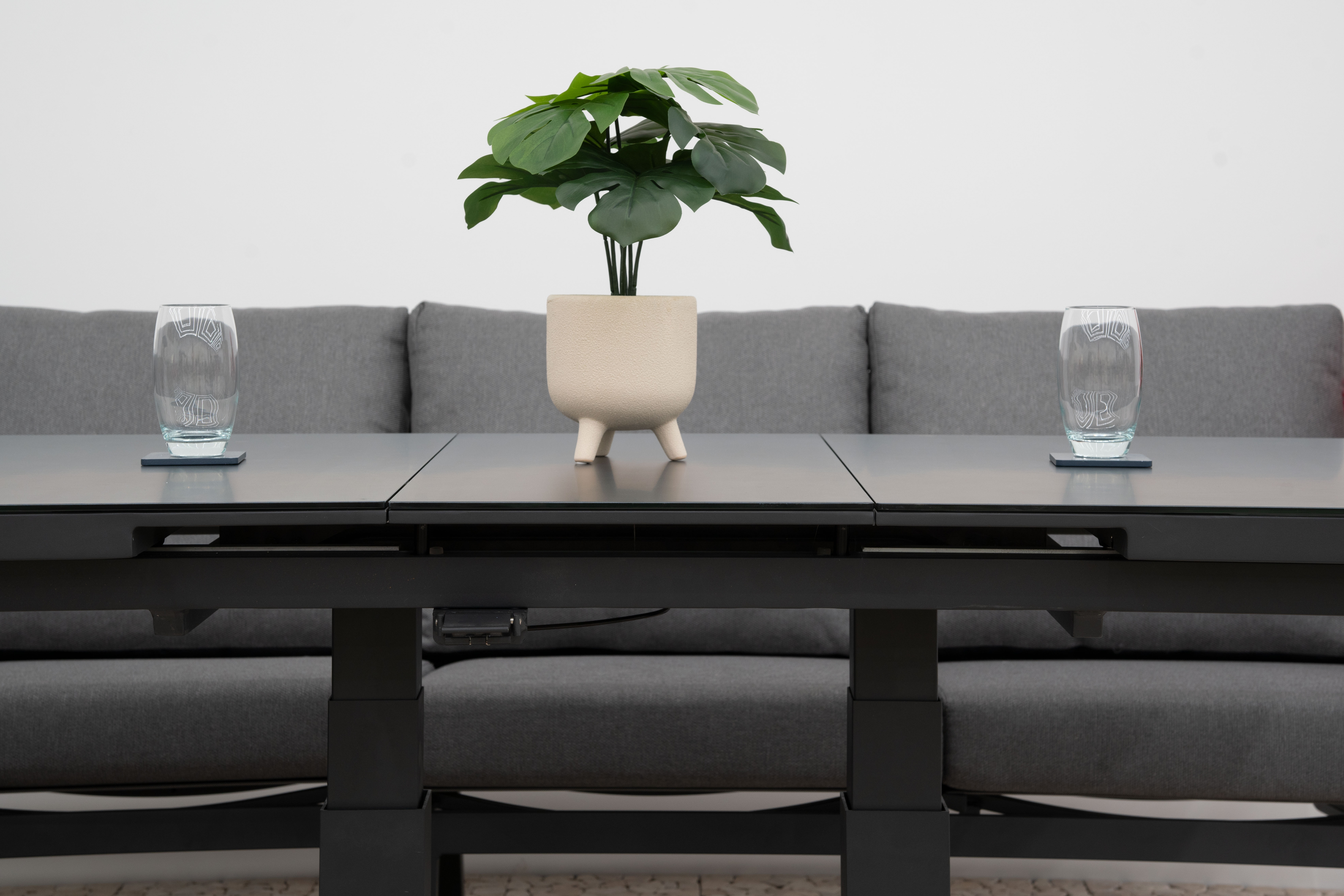 Nova - Zara L-Shaped Corner Sofa Lounge Dining Set with Rectangular Extending Rising Table thumbnail 3