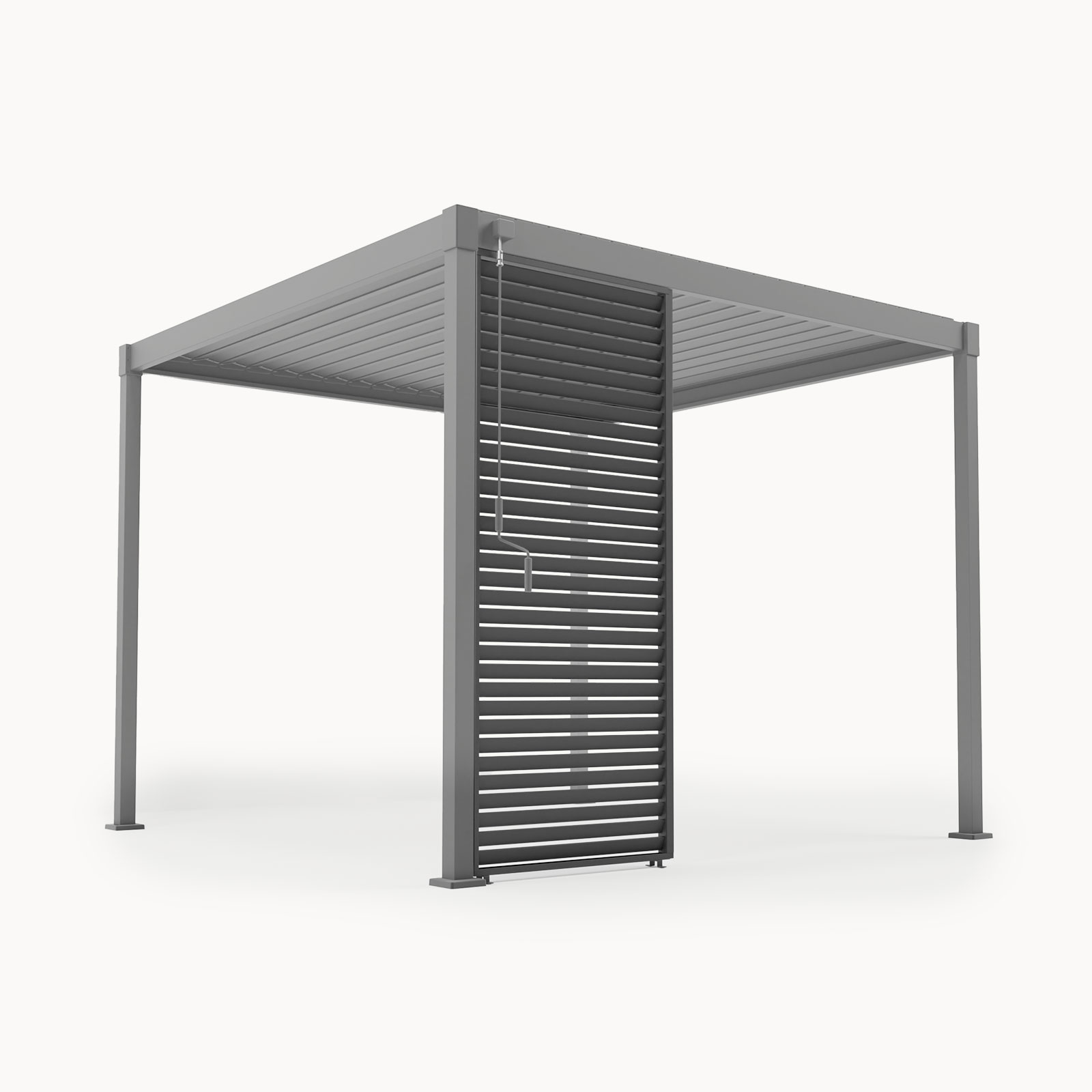 Nova - Luna 1.0 Fixed Louvre Side Wall Panel (Alu/Steel) - Grey thumbnail 1