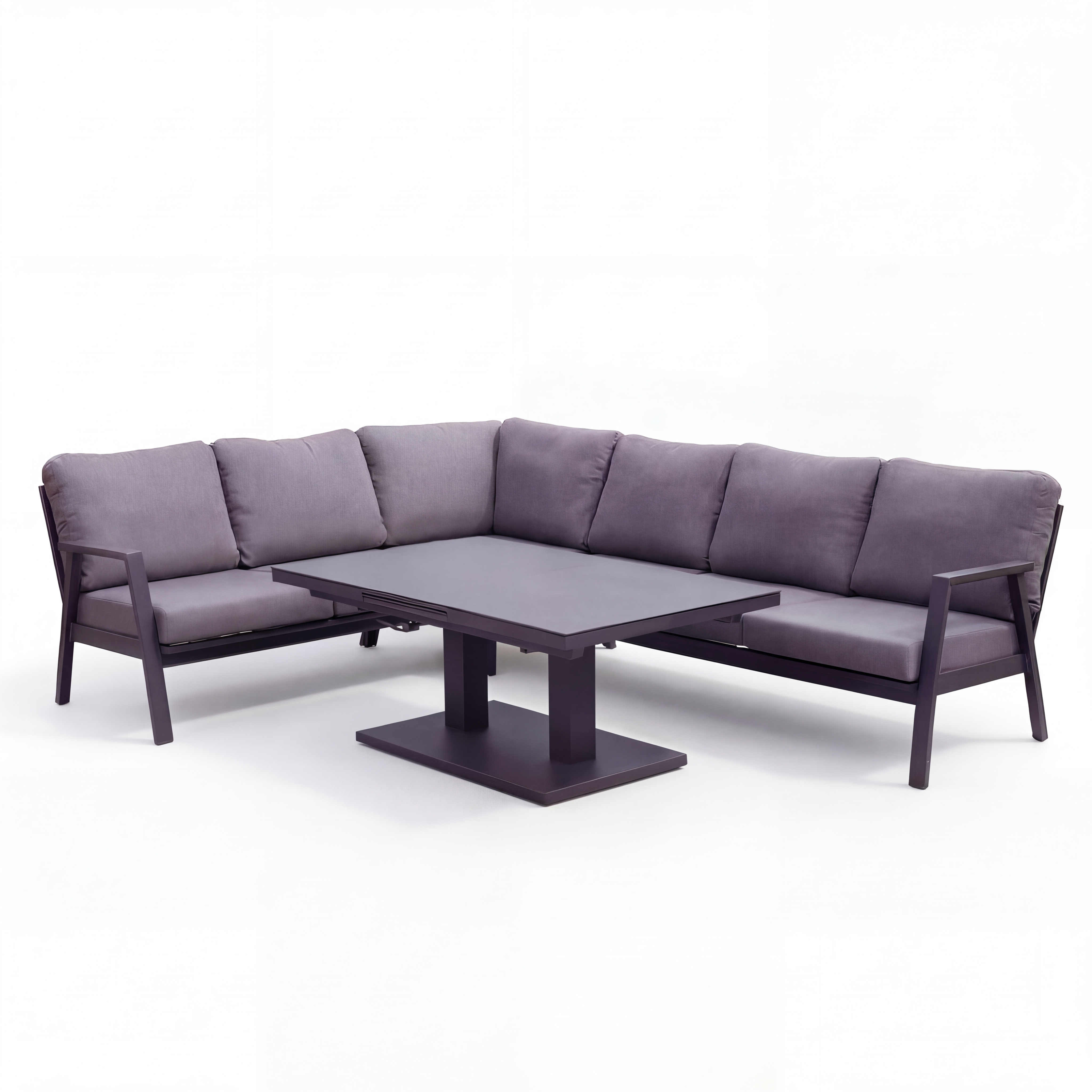 Nova - Phoenix L-Shaped Corner Sofa Lounge Dining Set with Rectangular Rising Table thumbnail 6