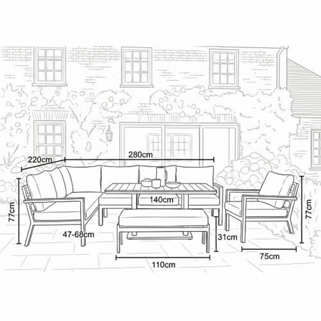Nova - Heidi Left Hand Corner Sofa Lounge Dining Set with Rectangular Rising Table thumbnail 3