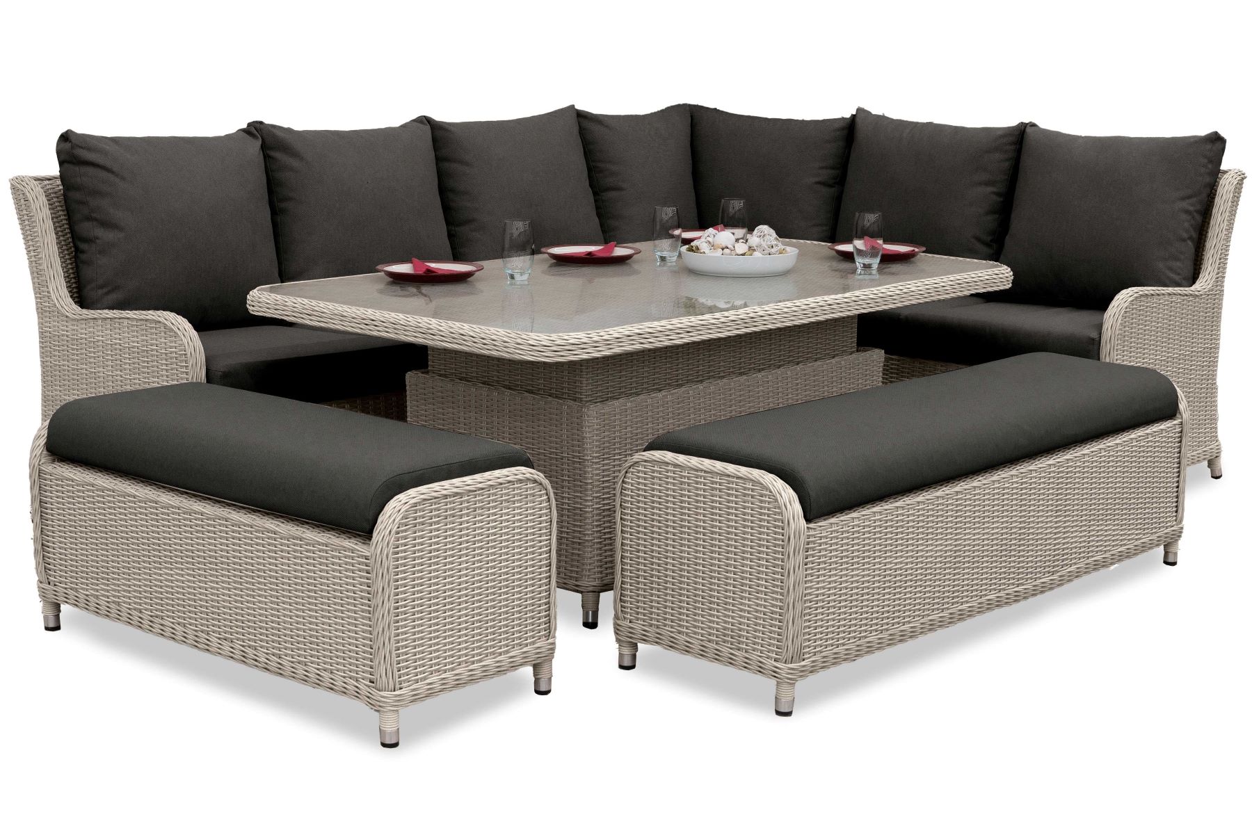 Nova - Avery Grande Right Hand Corner Sofa Lounge Dining Set with Rectangular Rise & Fall Table thumbnail 4