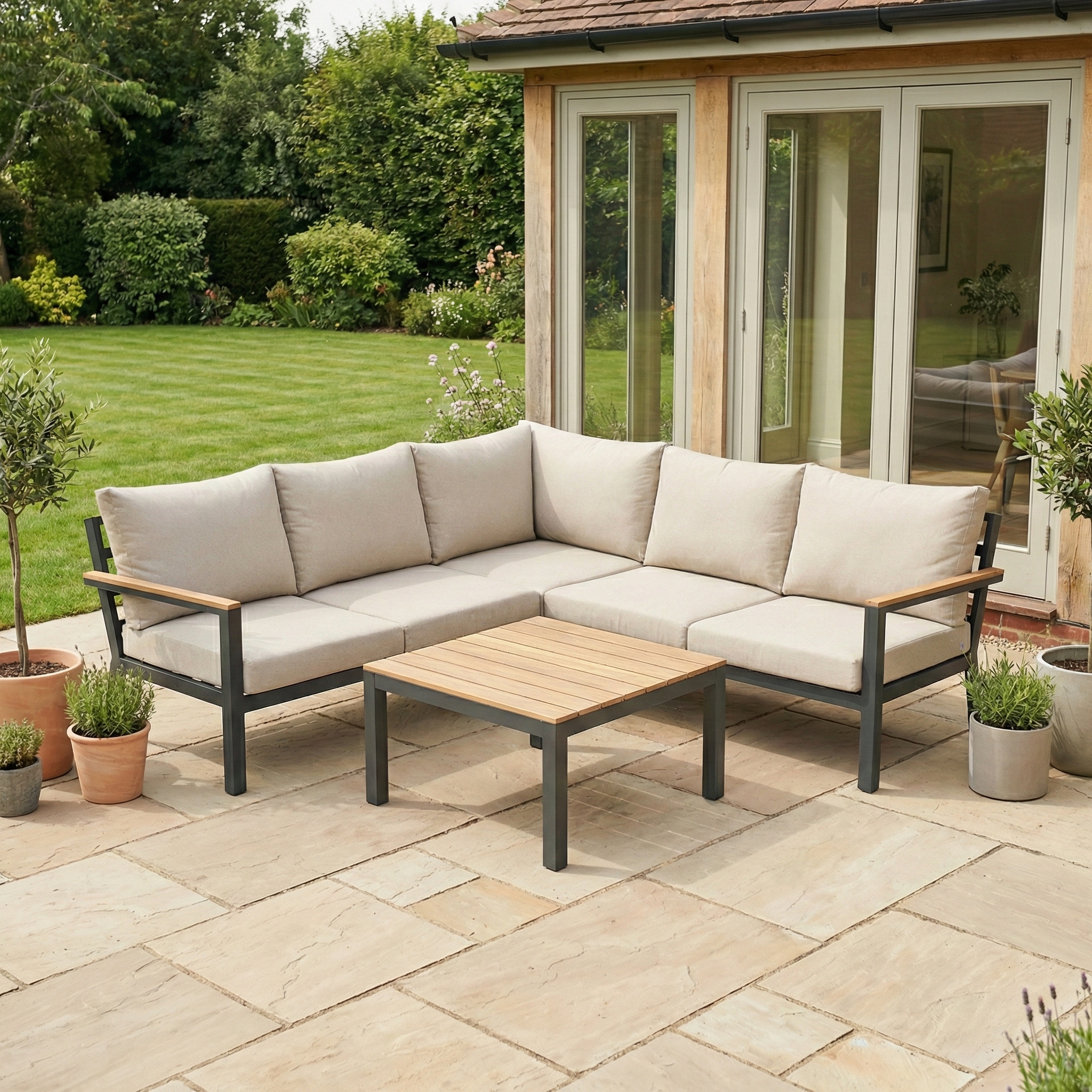 Nova - Heidi Corner Sofa Lounging Set with Square Coffee Table thumbnail 1
