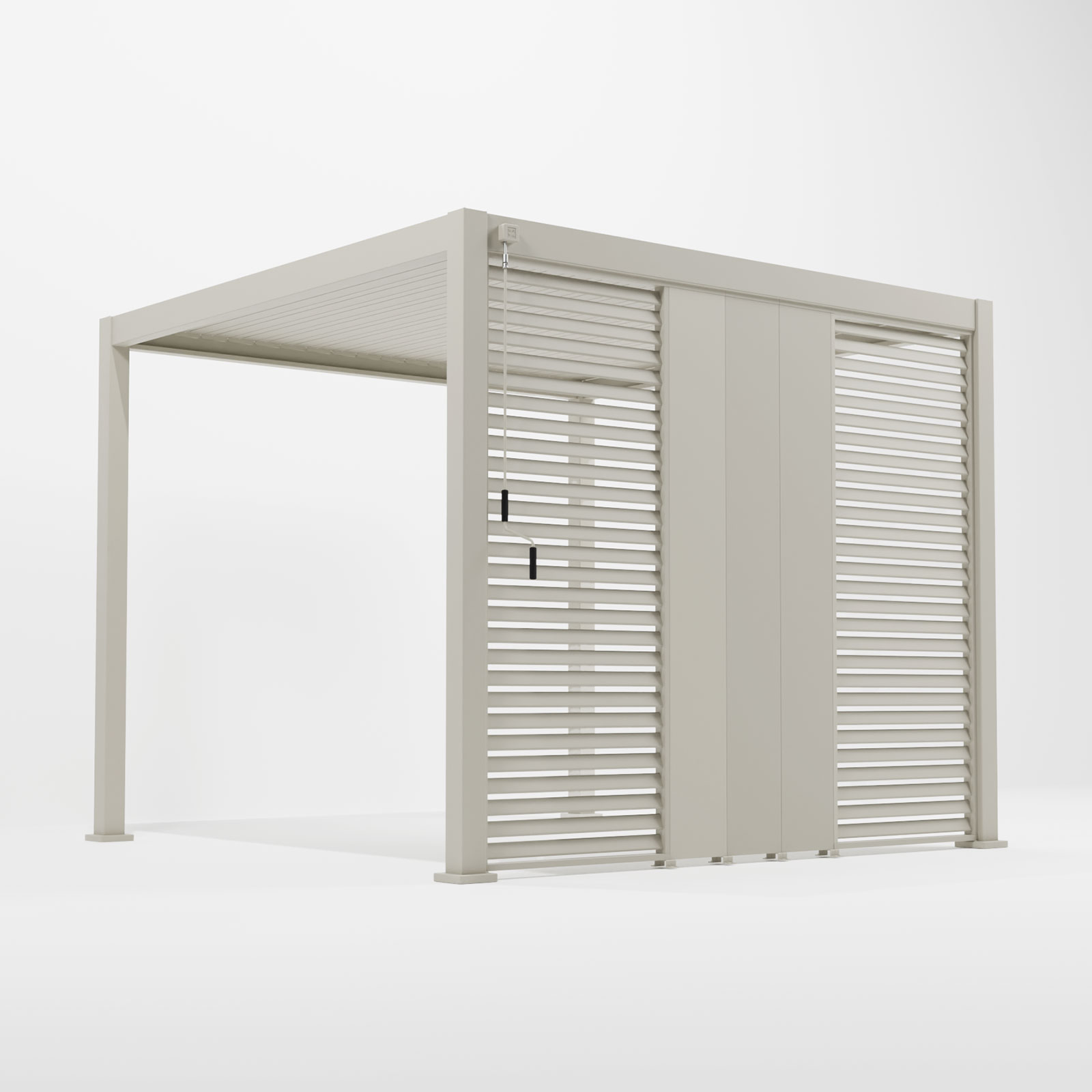 Nova - Titan Aluminium Pergola 31cm Solid Side Wall Panel - Pebble thumbnail 3