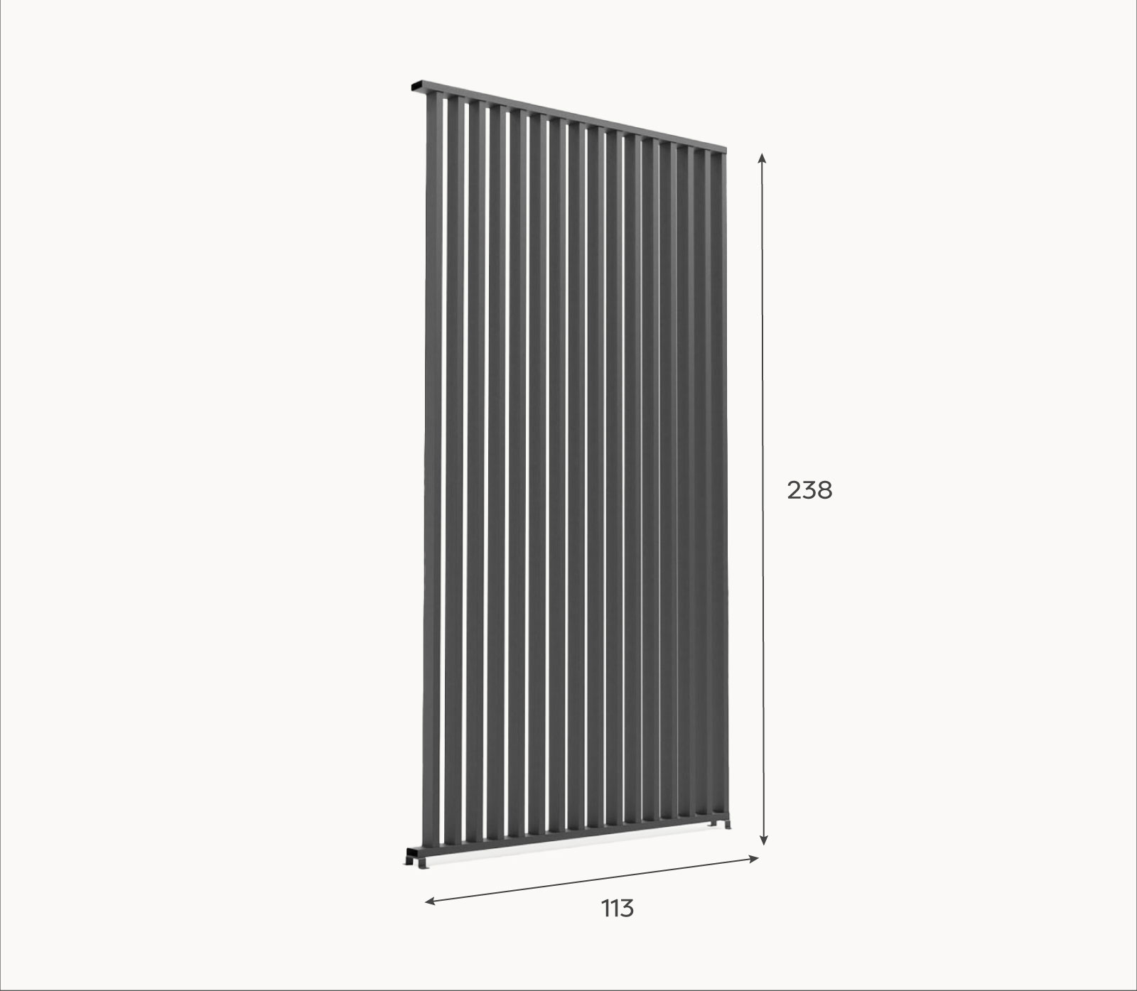 Nova - 1.2m Vertical Louvre Side Wall Panel - Grey thumbnail 7
