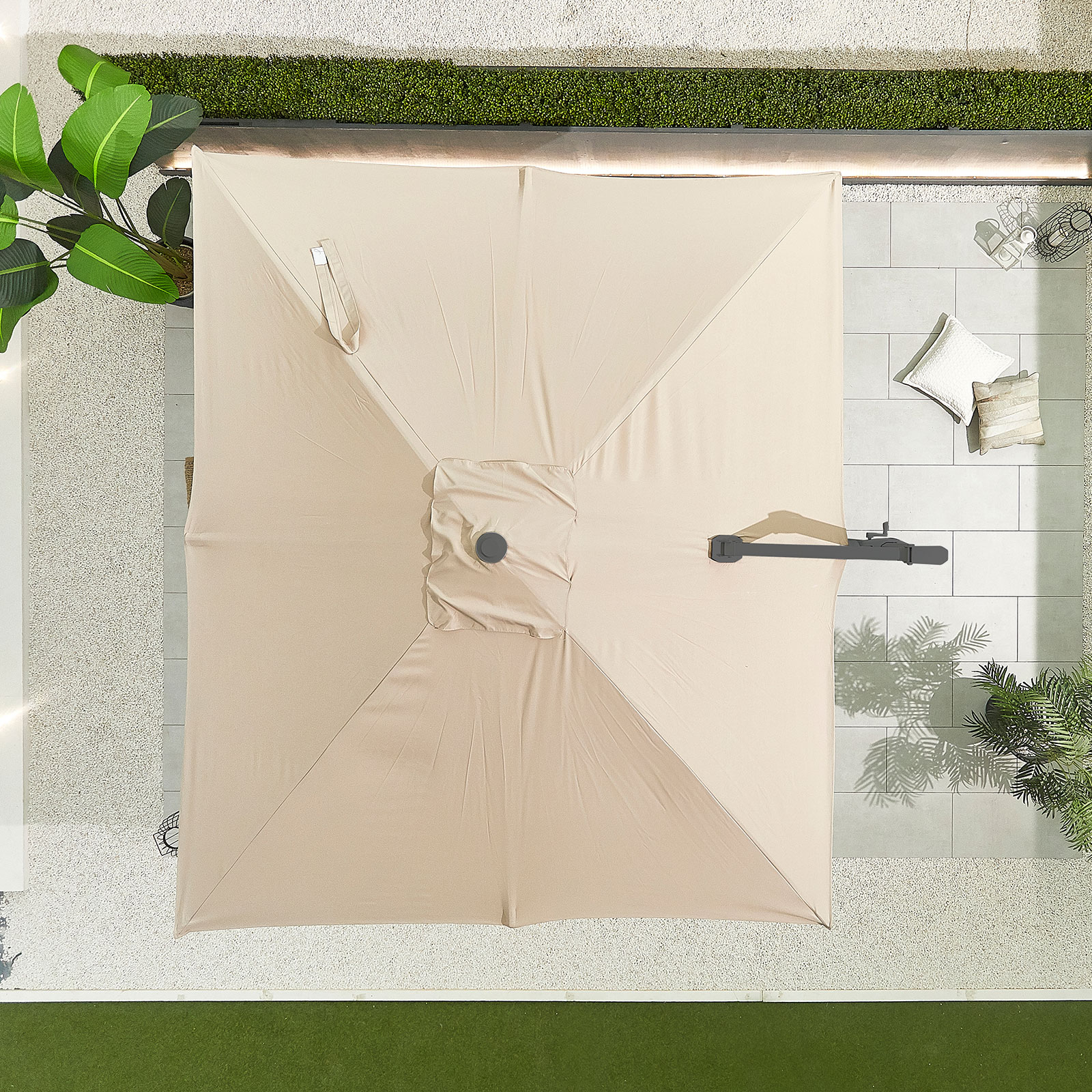 Nova - Genesis Grey Frame Cantilever Parasol - 3m x 2.5m Rectangular - Beige thumbnail 8