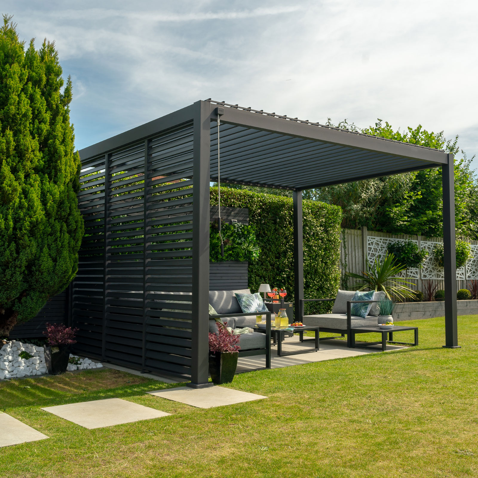 Nova - Titan Pergola Side Wall - 1m - Grey thumbnail 5