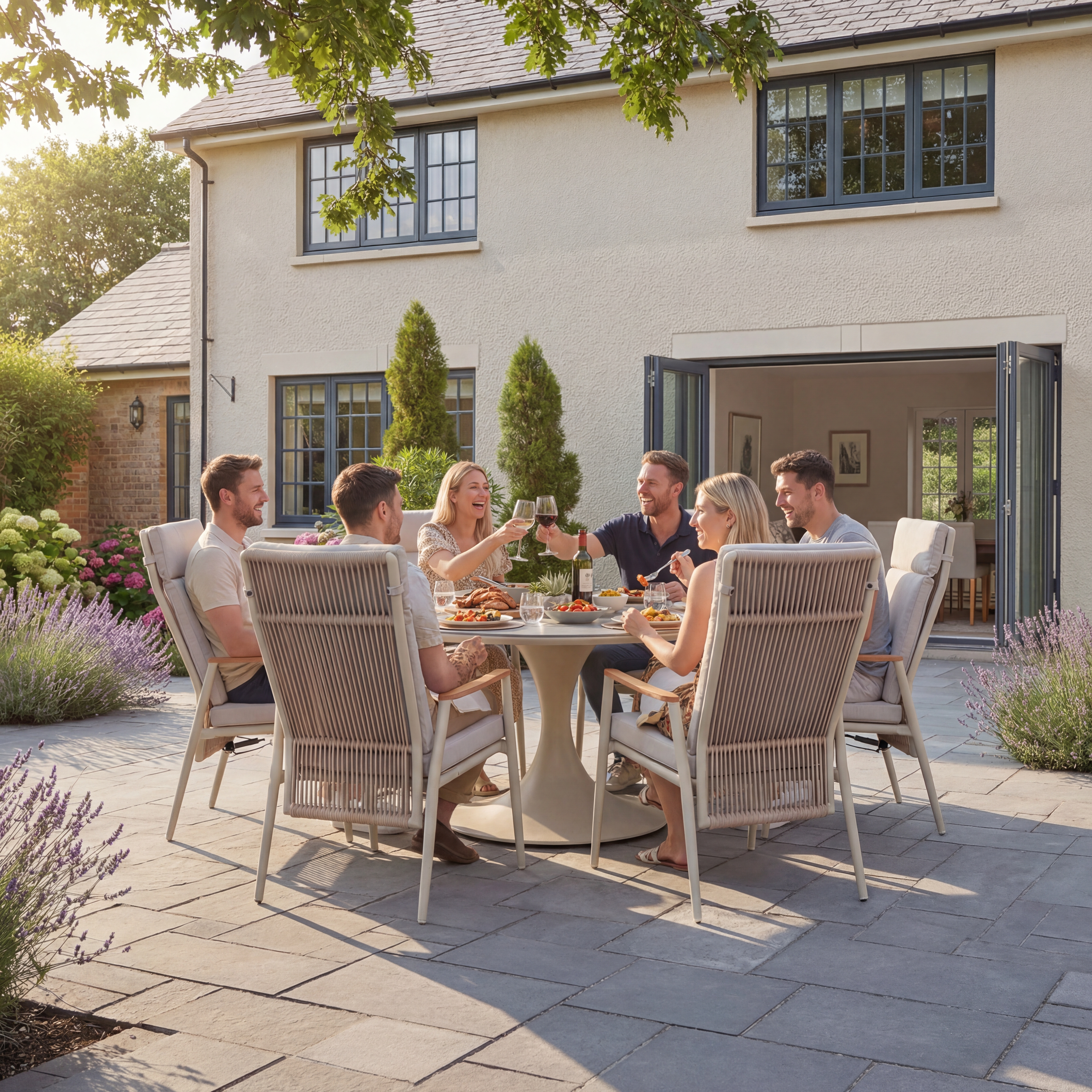 Nova - Hayden 6 Seat Reclining Dining Set - 1.6m Round Table thumbnail 2