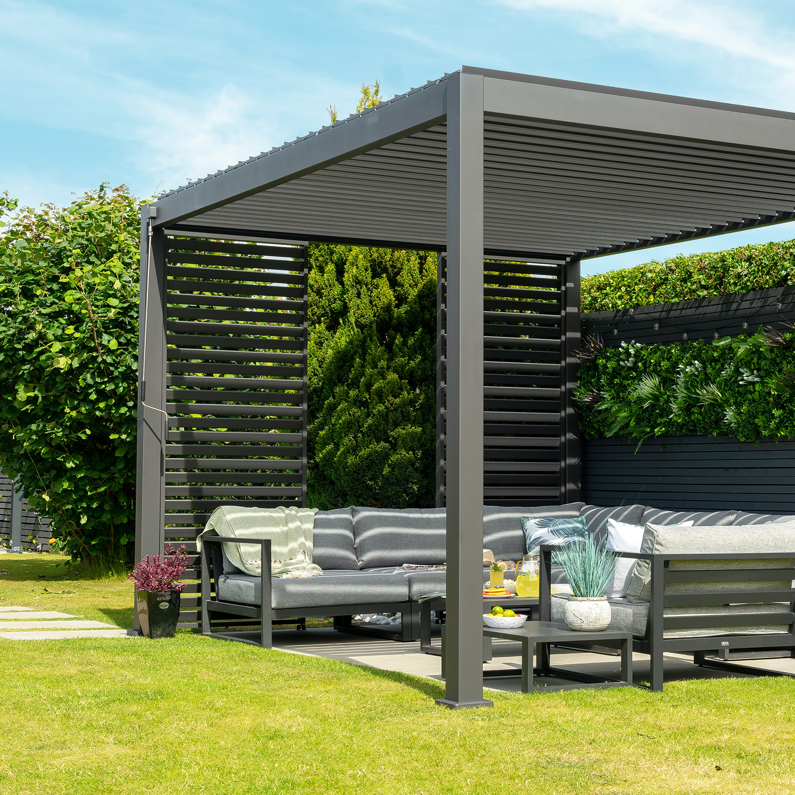 Nova - Titan Freestanding Aluminium Pergola - 4m x 3m Rectangular - Grey thumbnail 9