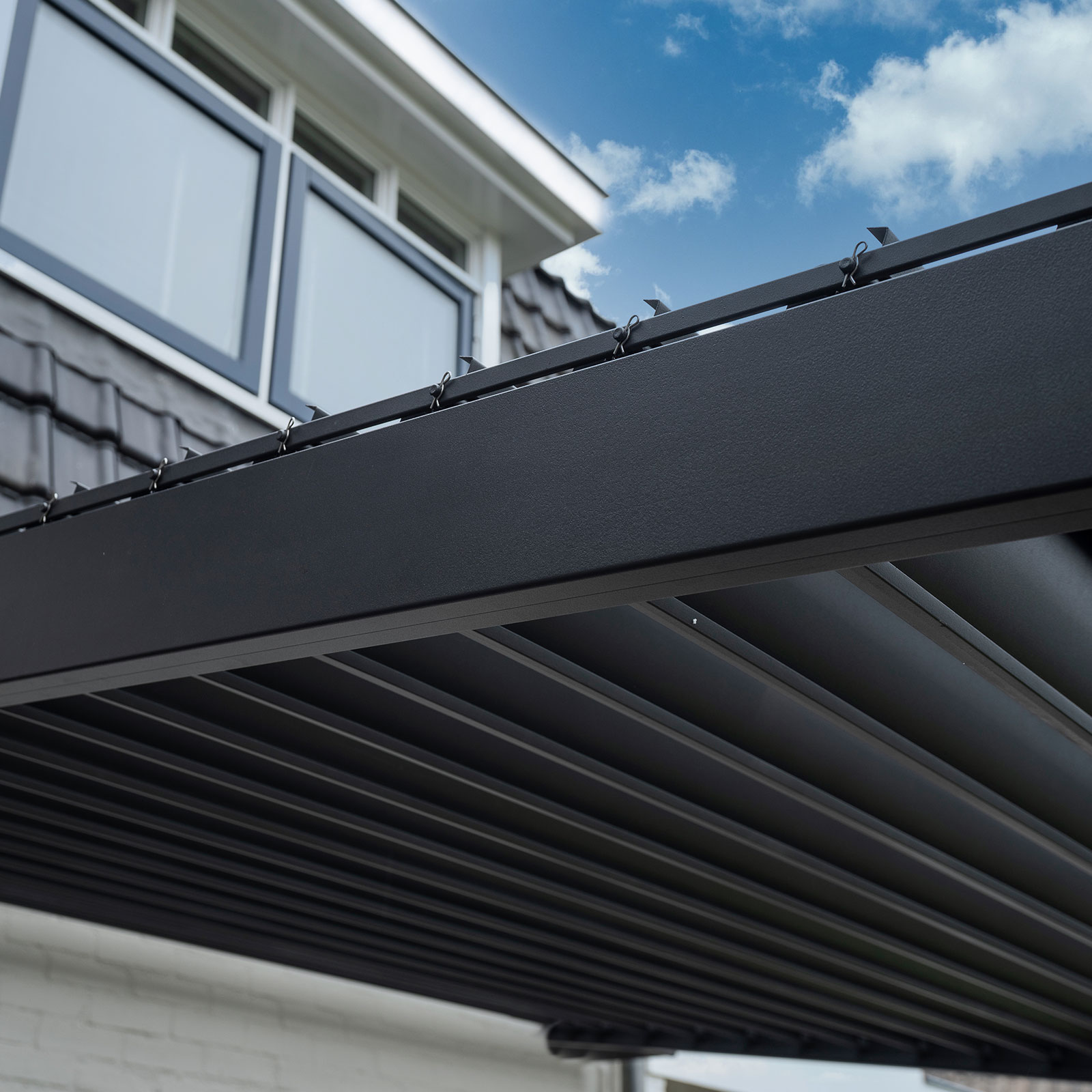 Nova - Titan Aluminium Wall Mounted Pergola - 3.6m x 3m Rectangular - Grey thumbnail 11