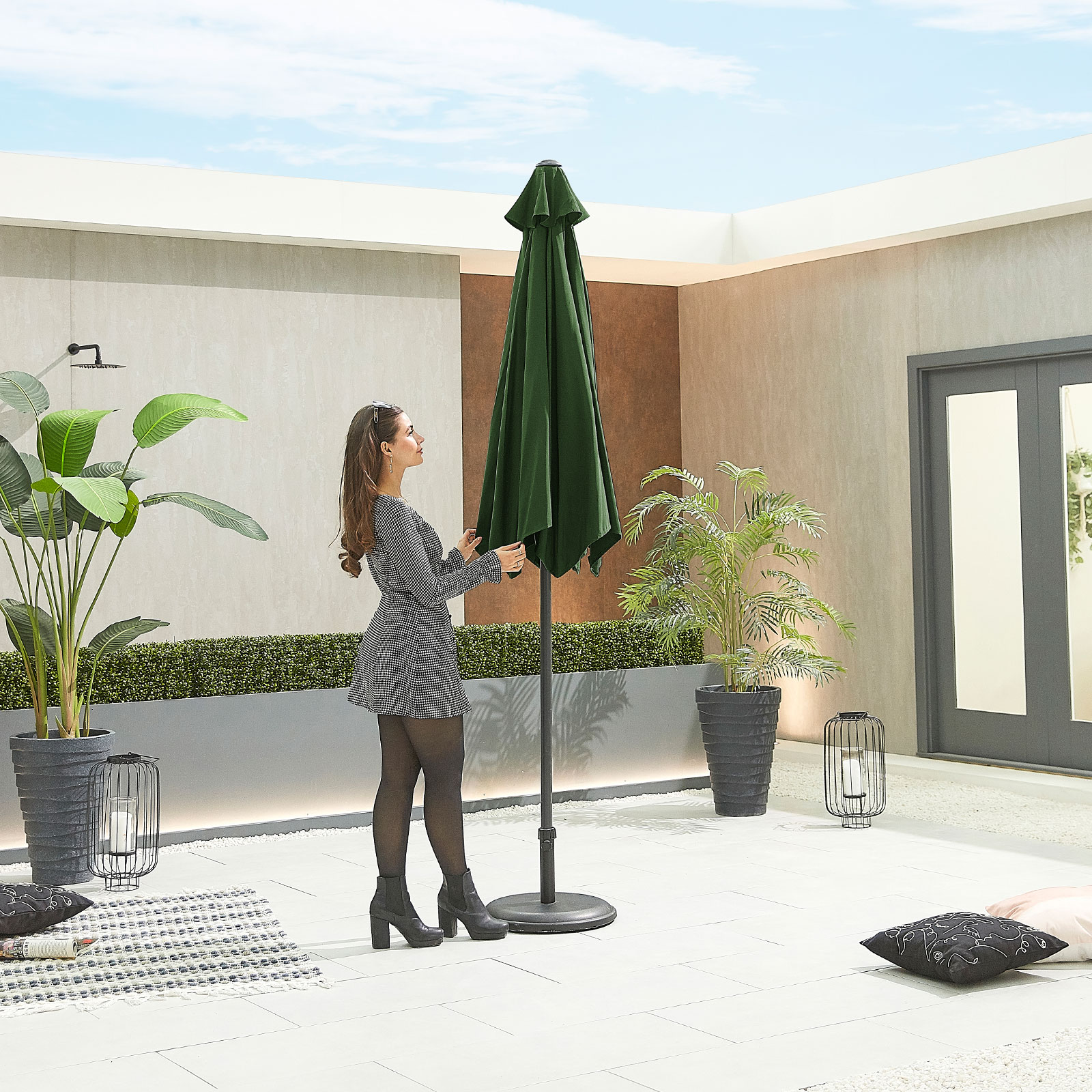 Nova - Antigua Aluminium Parasol - 2.7m Round - Green thumbnail 3