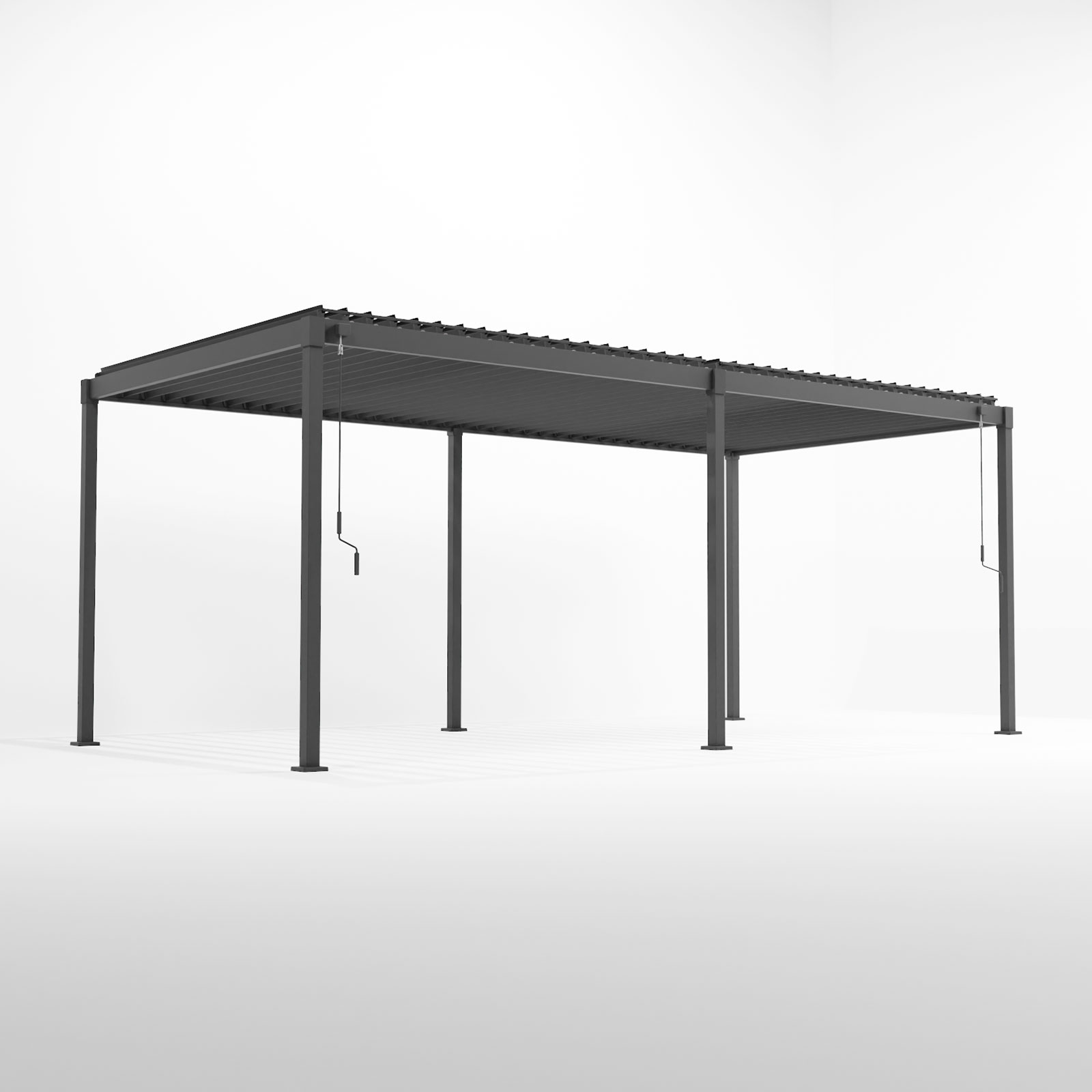 Nova - Luna Free Standing 6.0m x 3.0m Rectangular Manually Operated Pergola - Grey thumbnail 3