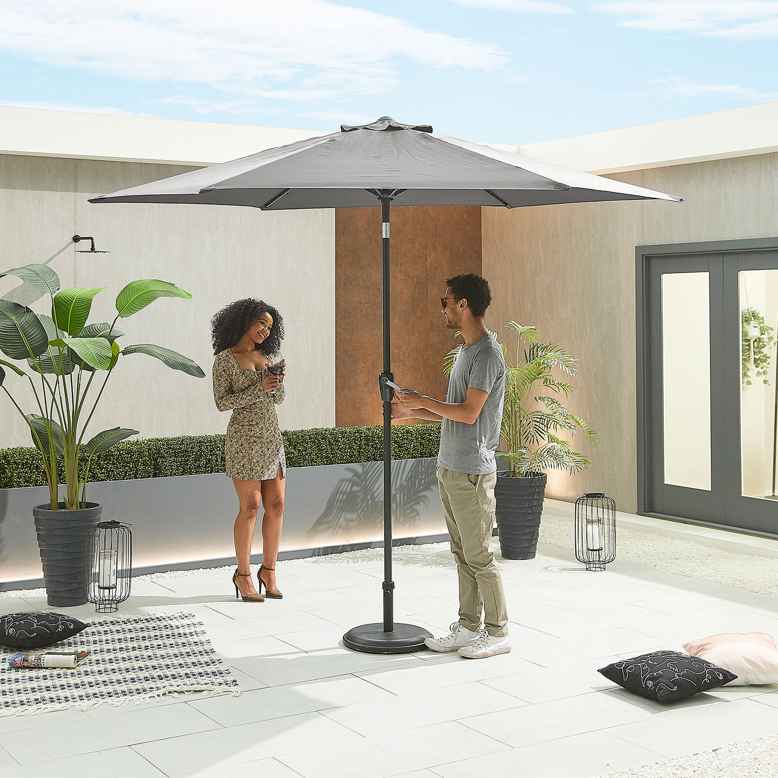 Nova - Antigua Aluminium Parasol - 3m Round - Grey thumbnail 2