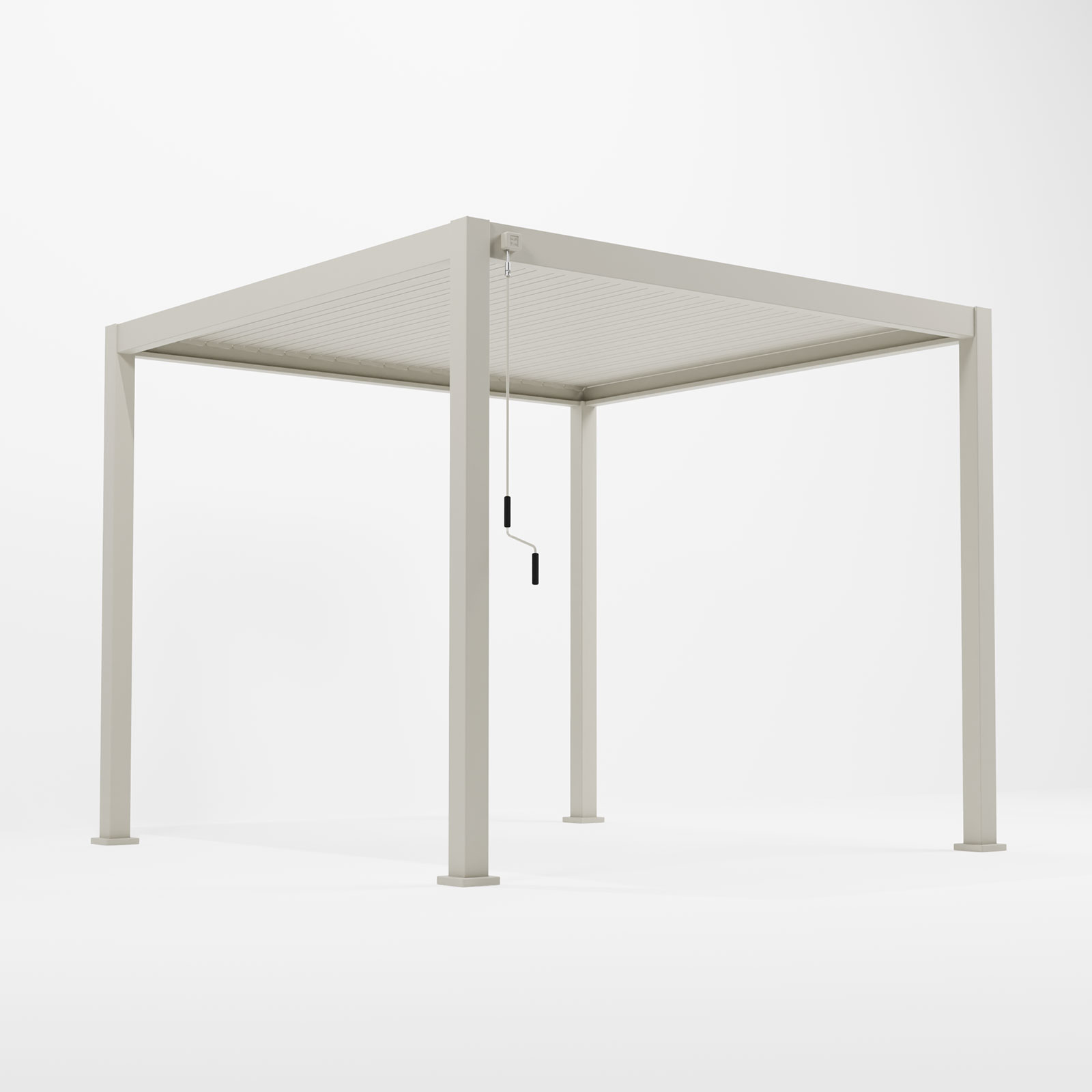 Nova - Titan Freestanding Aluminium Pergola - 3m x 3m Square - Pebble thumbnail 3