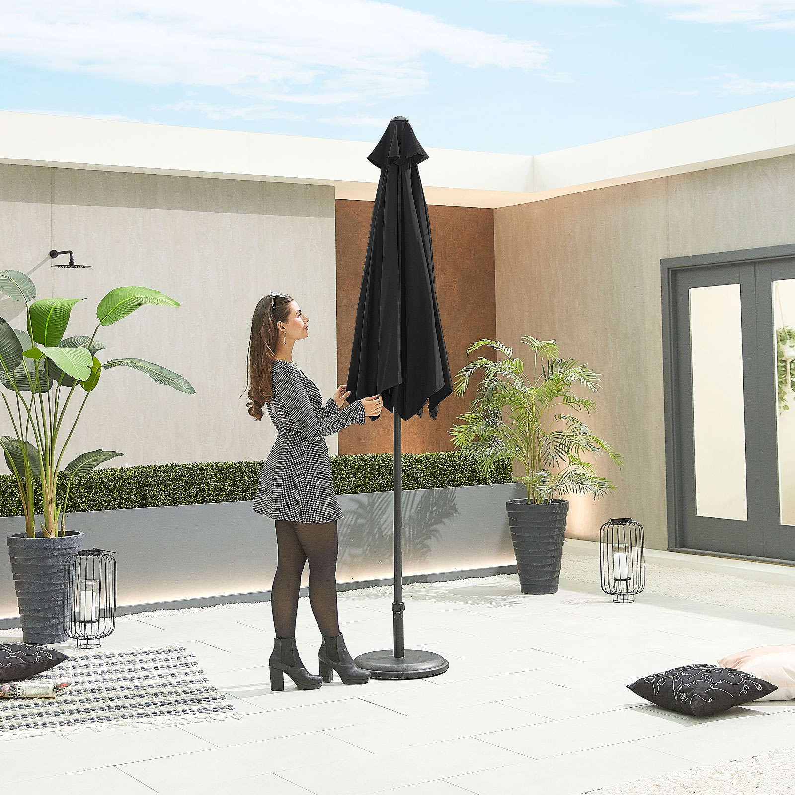 Nova - Antigua Aluminium Parasol - 2.7m Round - Black thumbnail 3