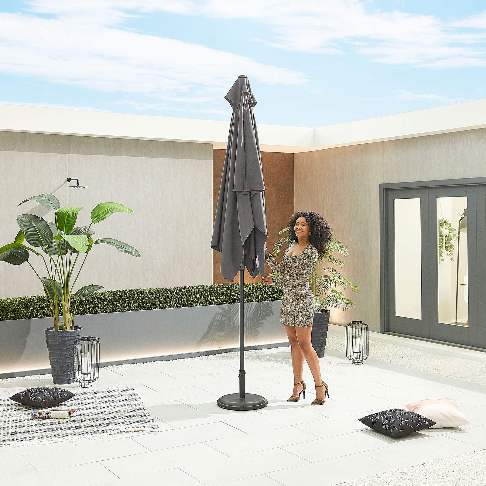 Nova - Antigua Aluminium Parasol - 3m x 2m Rectangular - Grey thumbnail 3