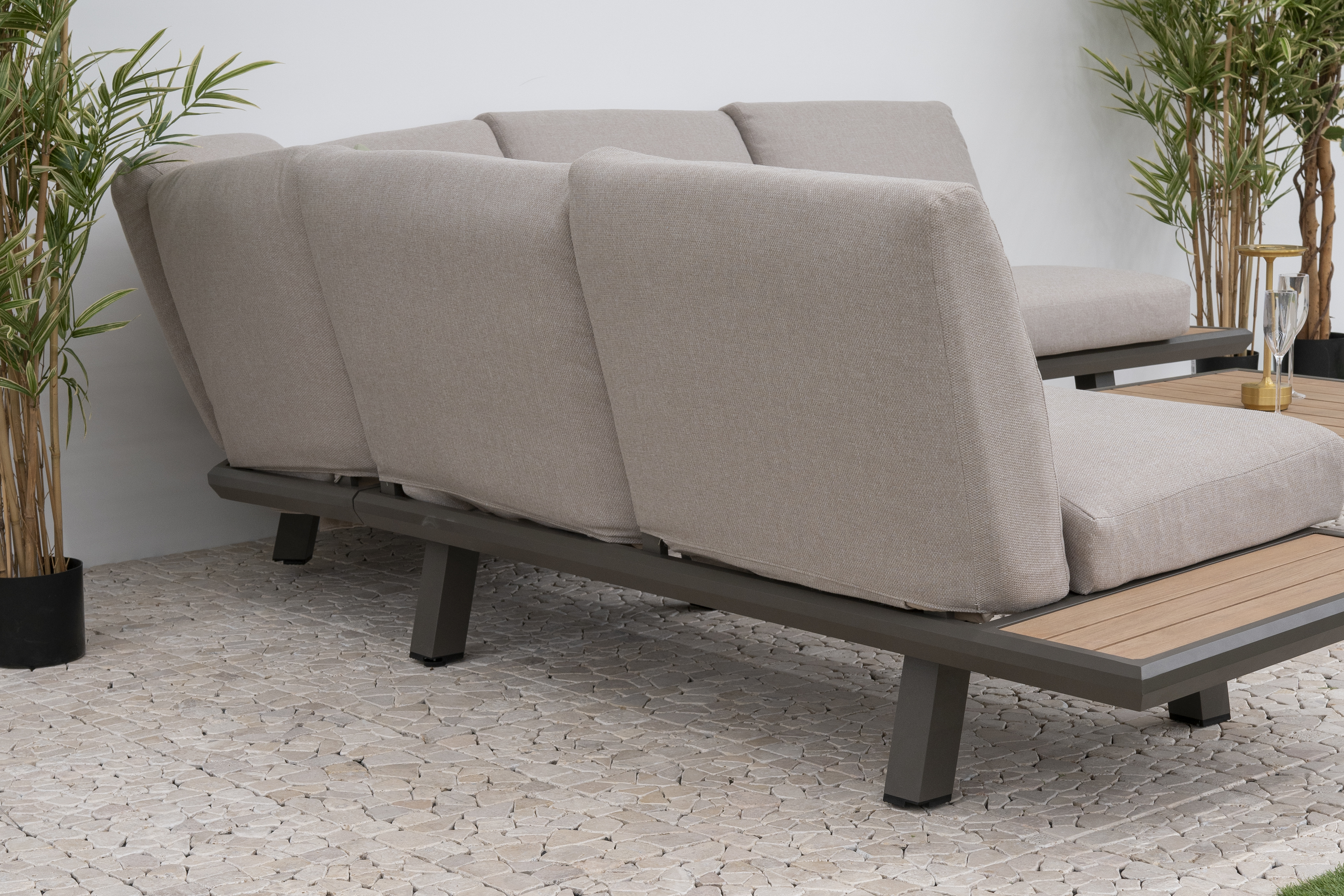 Nova - Hunter Angled Platform Corner Sofa Lounging Set with Square Coffee Table thumbnail 4
