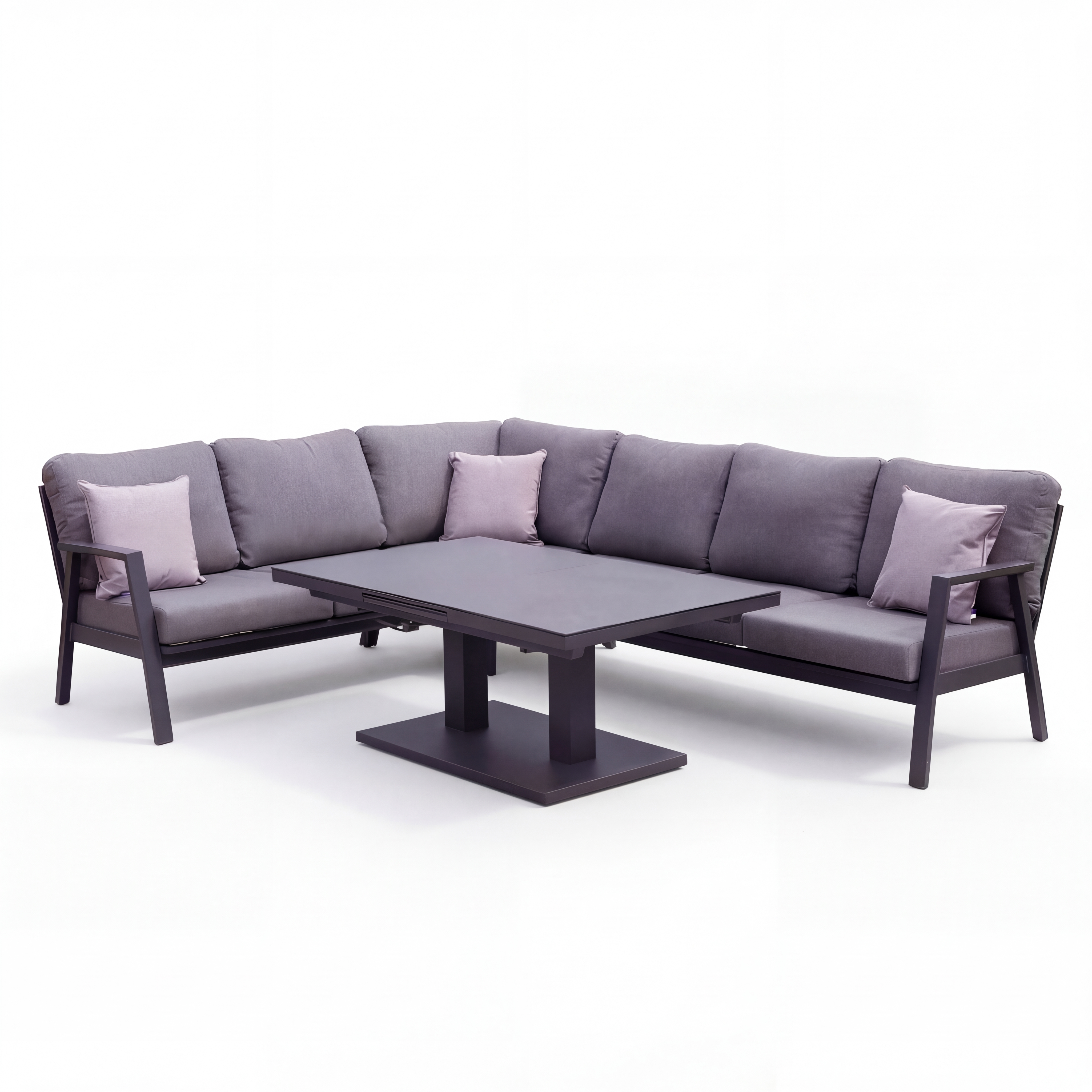 Nova - Phoenix L-Shaped Corner Sofa Lounge Dining Set with Rectangular Extending Rising Table thumbnail 3