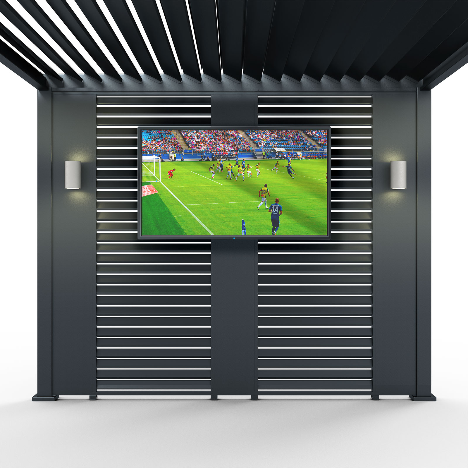 Nova - Titan Aluminium Pergola 31cm Solid Side Wall Panel - Grey thumbnail 6