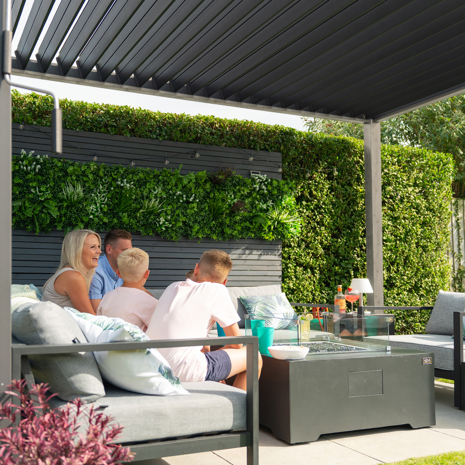 Nova - Titan Freestanding Aluminium Pergola - 3m x 3m Square - Wood Look thumbnail 12