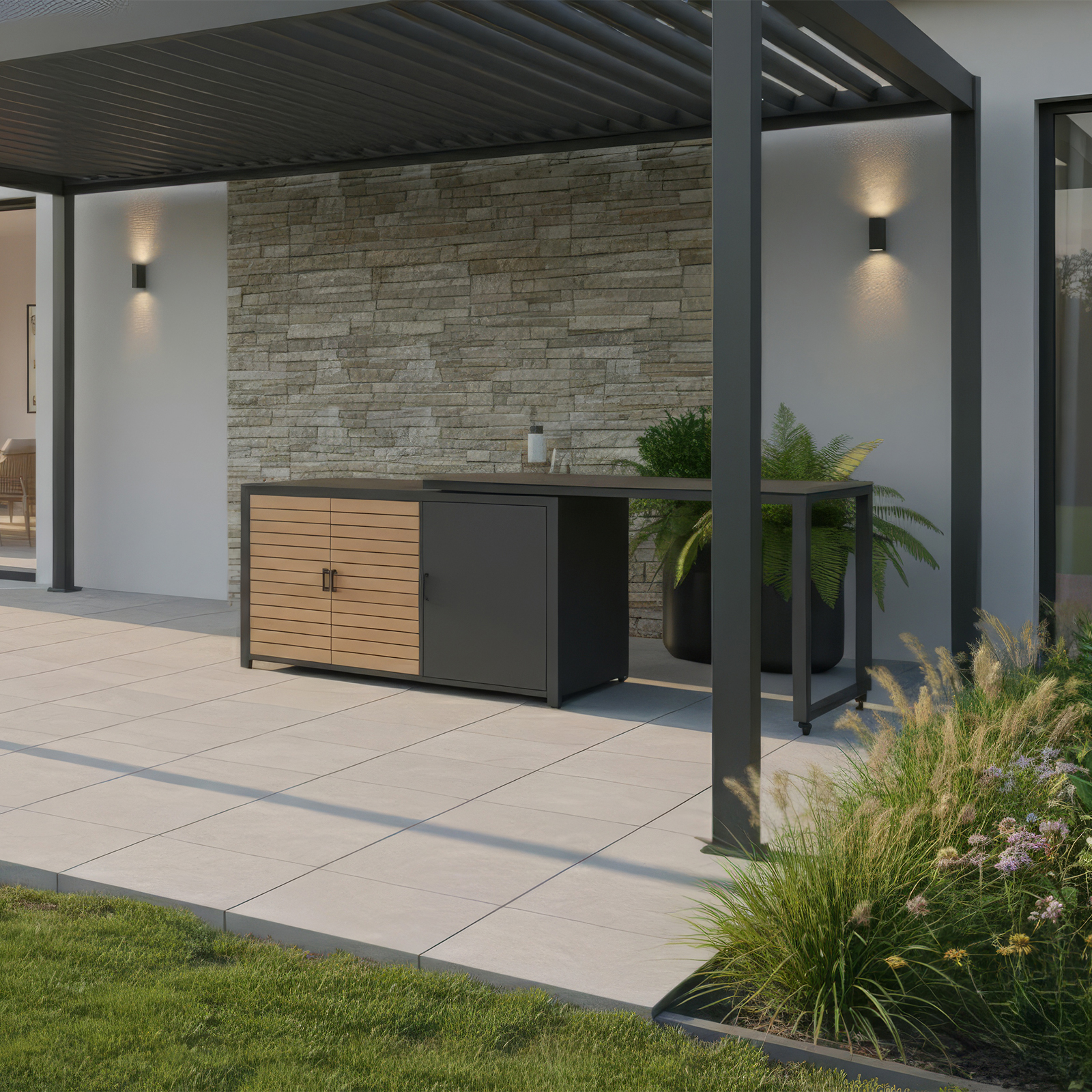 Nova - Cook Cab Outdoor Kitchen Workstation - Grey thumbnail 8