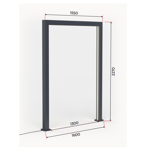 Nova - 155cm Titan Pergola Arch RGBW LED Pathway Arch with Power Pack - Grey thumbnail 4