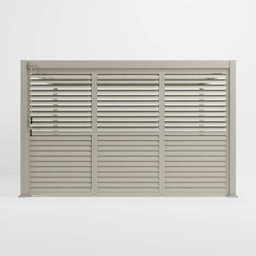 Nova - Titan Fixed Open/Close Manual Louvre Side Wall - 1.2m - Pebble