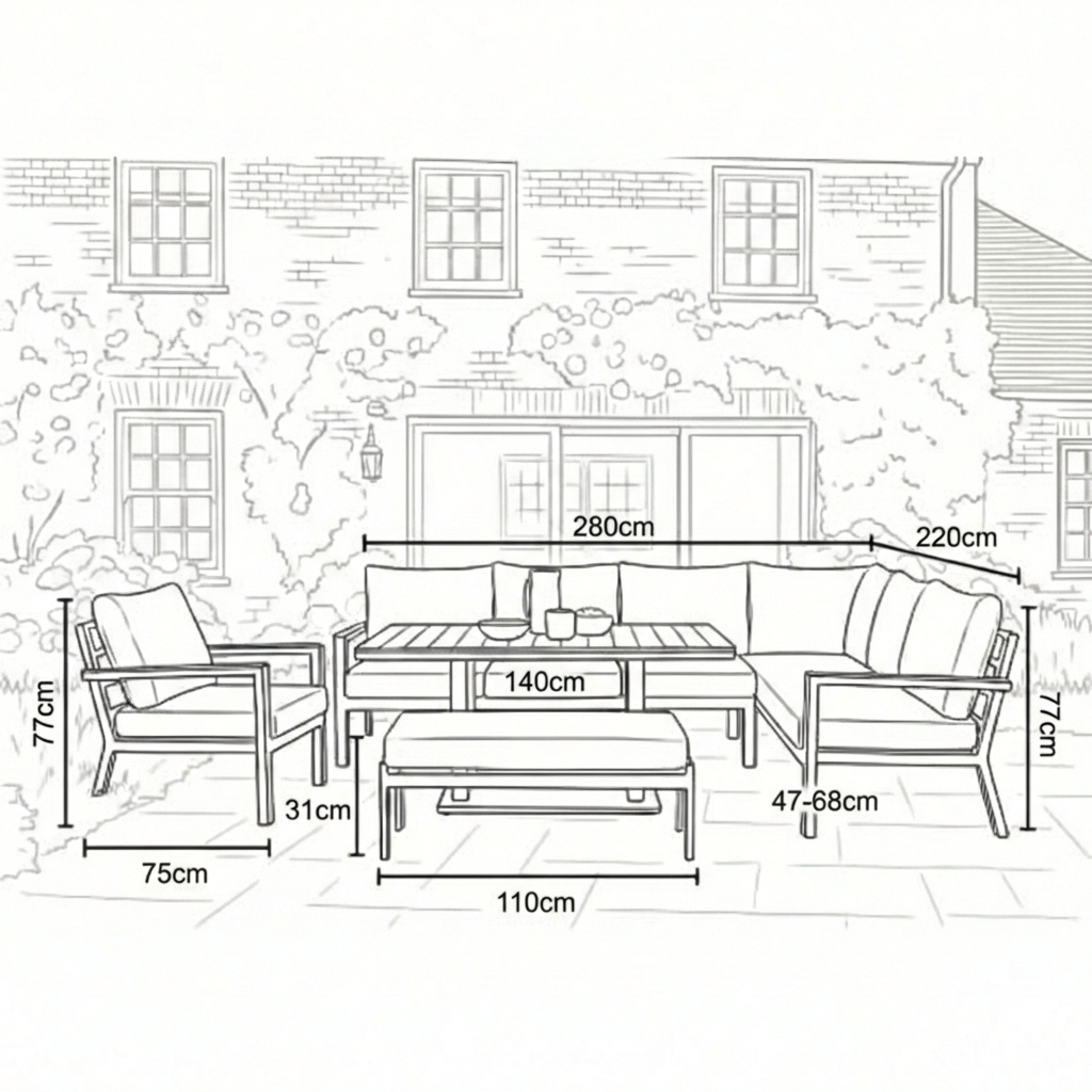 Nova - Heidi Right Hand Corner Sofa Lounge Dining Set with Rectangular Rising Table thumbnail 3