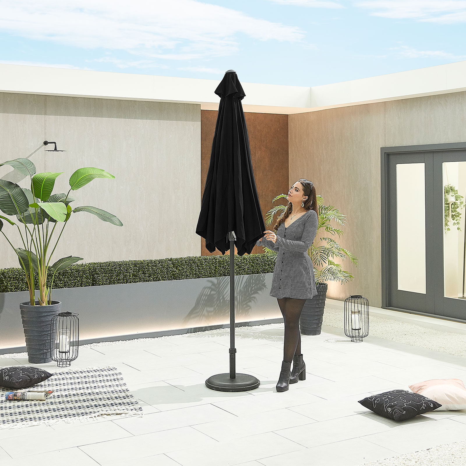 Nova - Antigua Aluminium Parasol - 3m Round - Black thumbnail 3