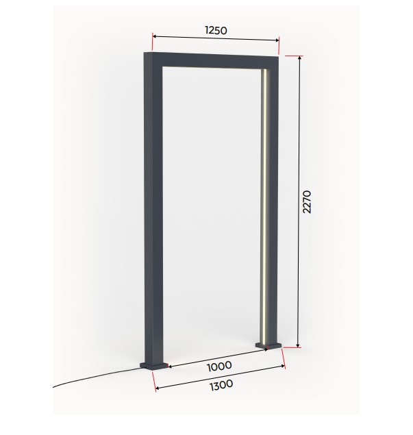 Nova - Set of 3 125cm Titan Pergola Arch RGBW LED Pathway Arch with Power Pack - Grey thumbnail 4