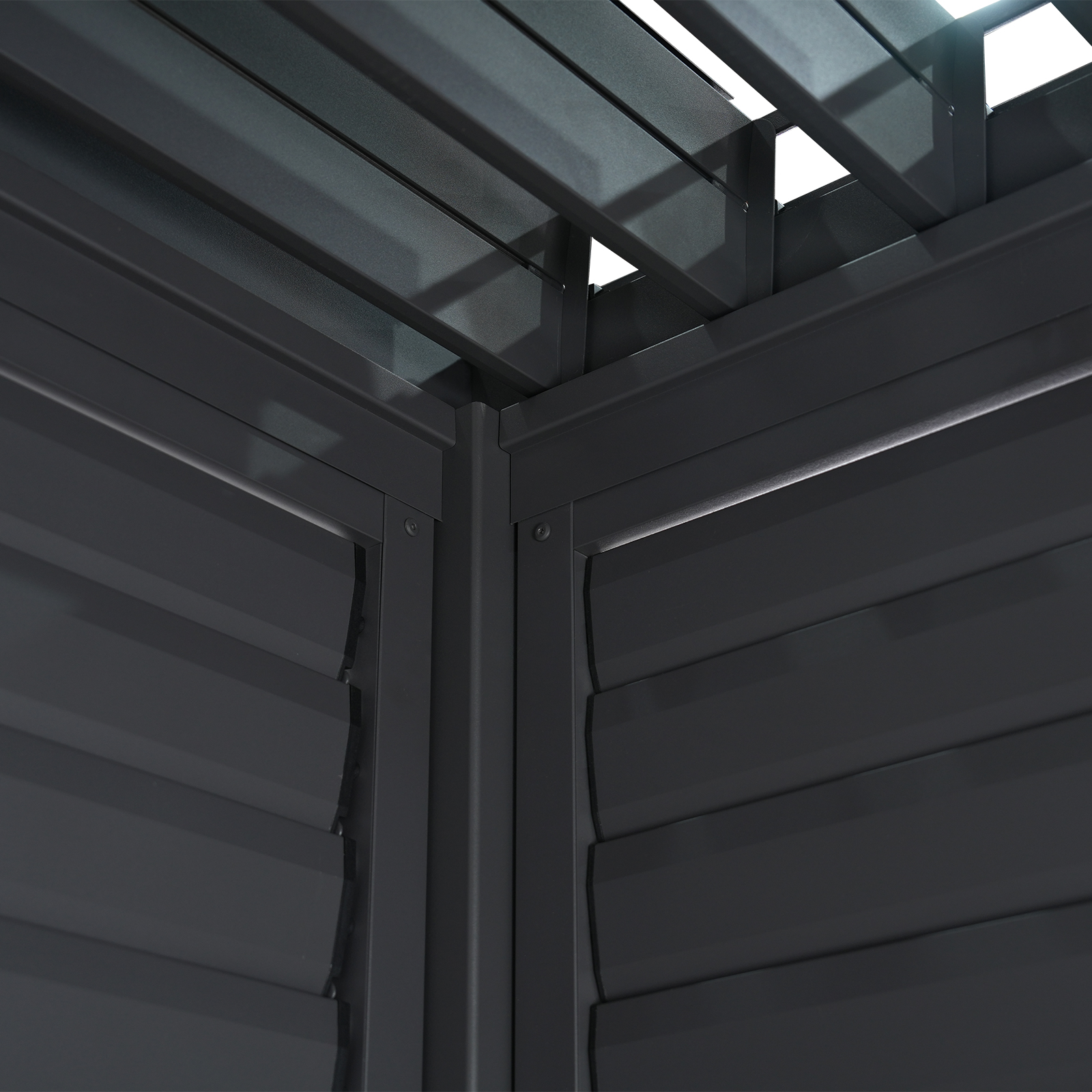 Nova - Titan 1m Aluminium Side Wall With Adjustable Louvres for 3m Titan Pergola - Grey thumbnail 15