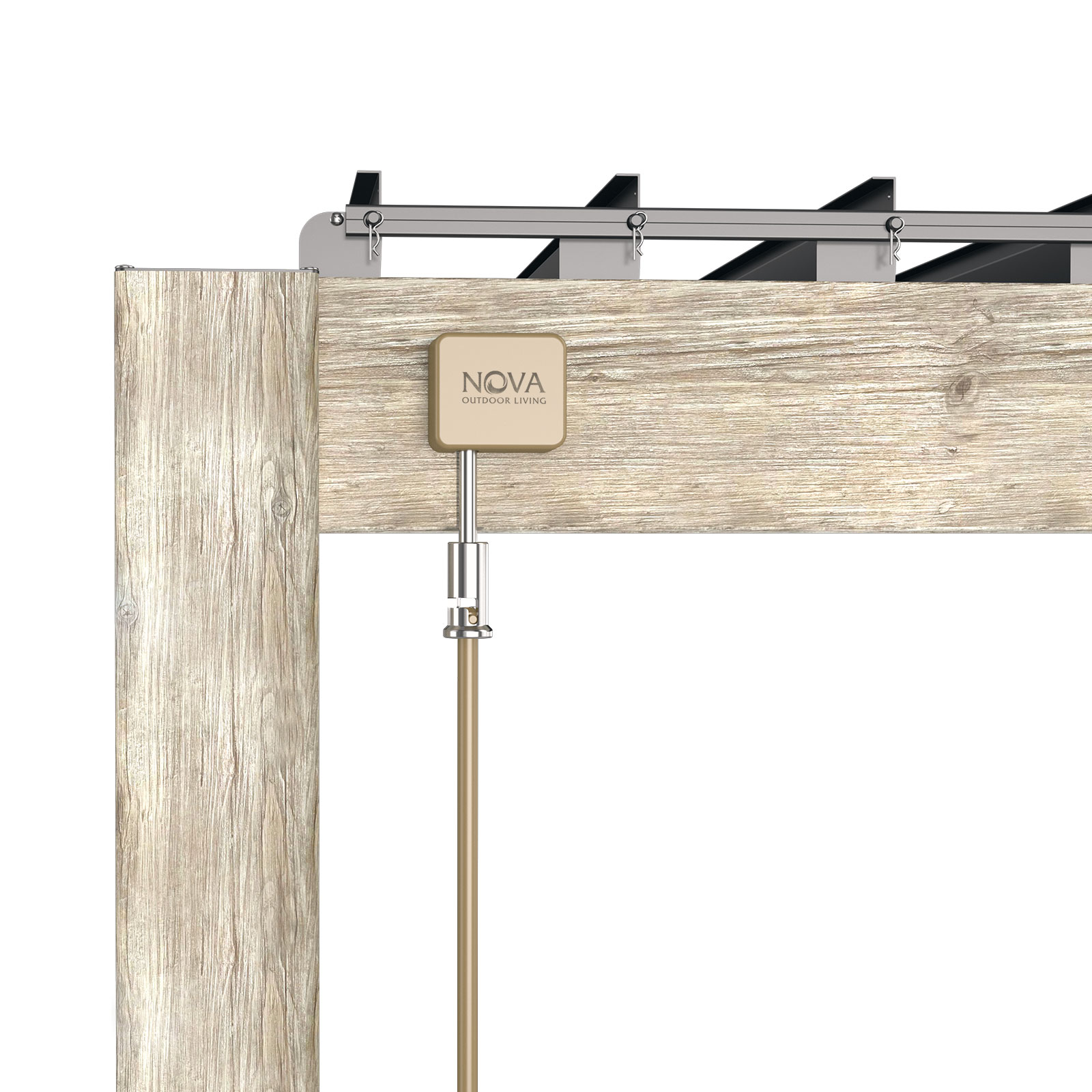 Nova - Titan Freestanding Aluminium Pergola - 6m x 3m Rectangular - Wood Look thumbnail 6