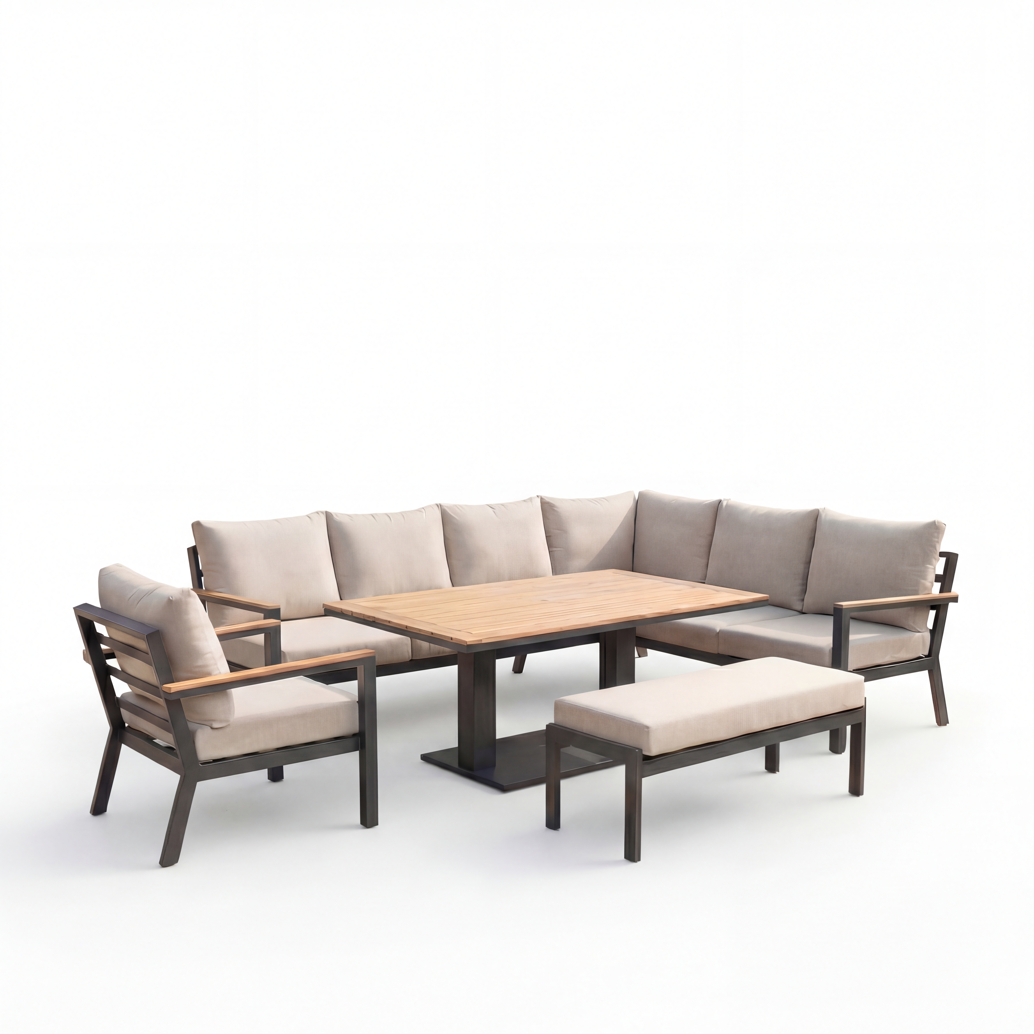 Nova - Heidi Right Hand Corner Sofa Lounge Dining Set with Rectangular Rising Table thumbnail 4