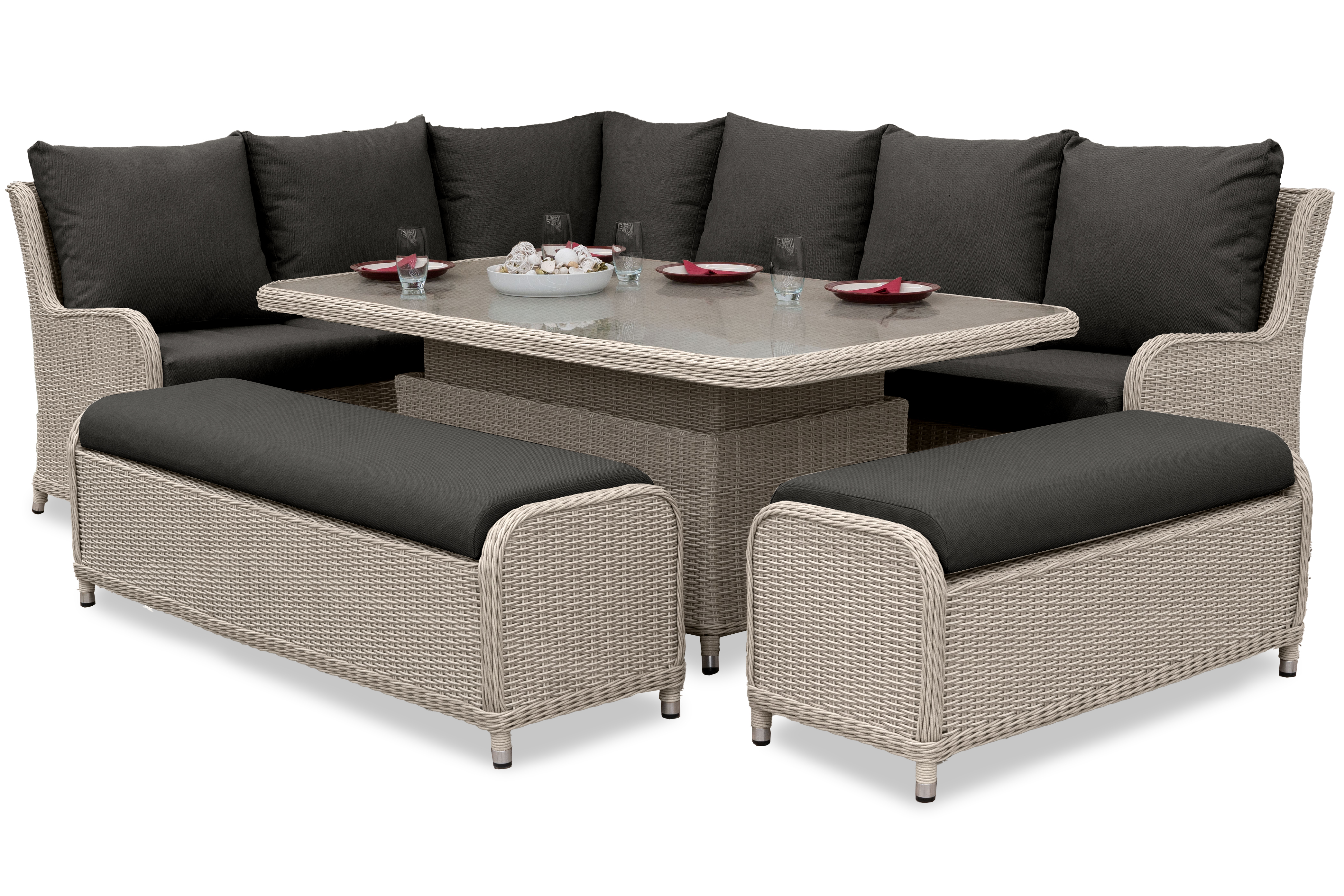Nova - Avery Grande Left Hand Corner Sofa Lounge Dining Set with Rectangular Rise & Fall Table thumbnail 4