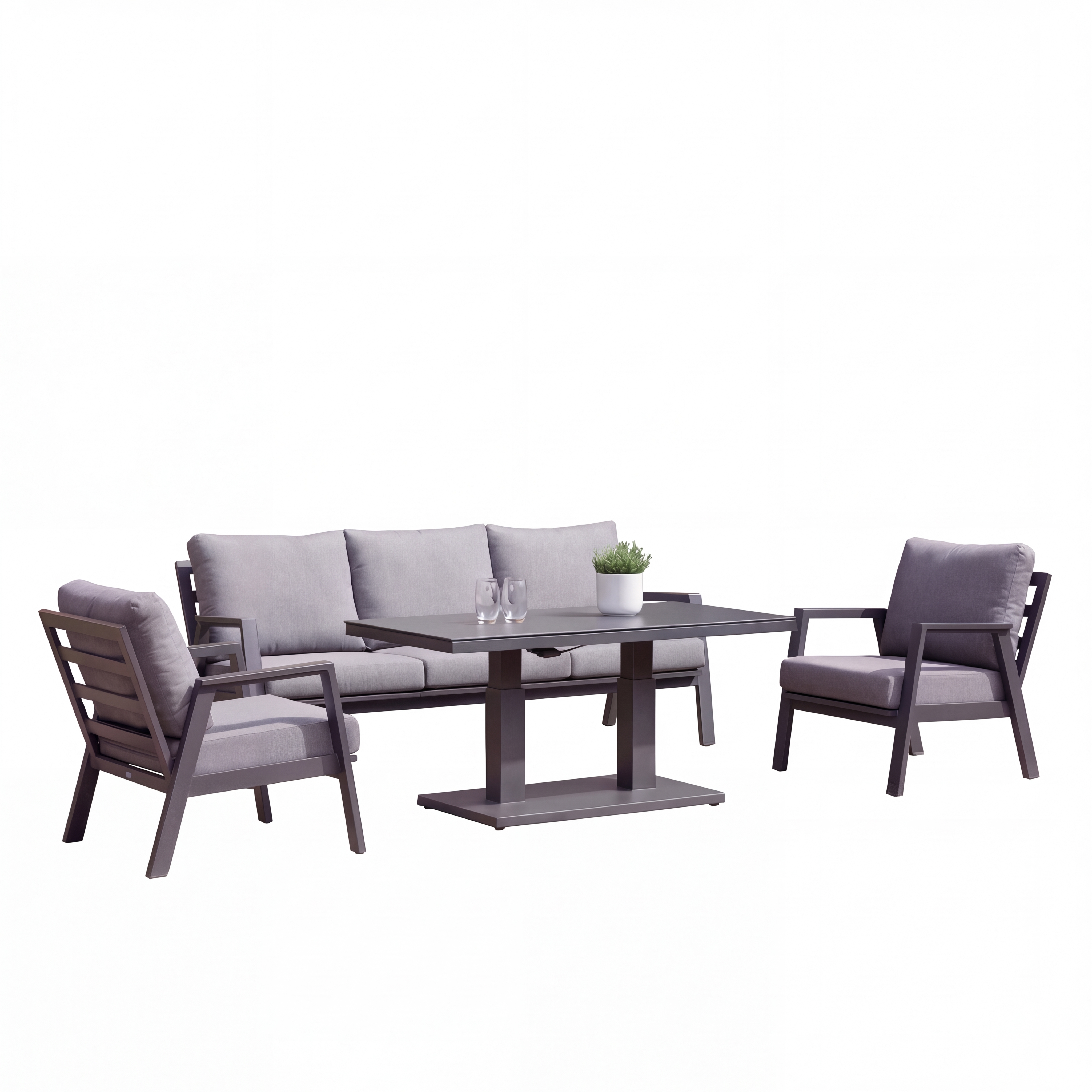 Nova - Phoenix 3 Seater Sofa Lounge Dining Set with Rectangular Rising Table thumbnail 3