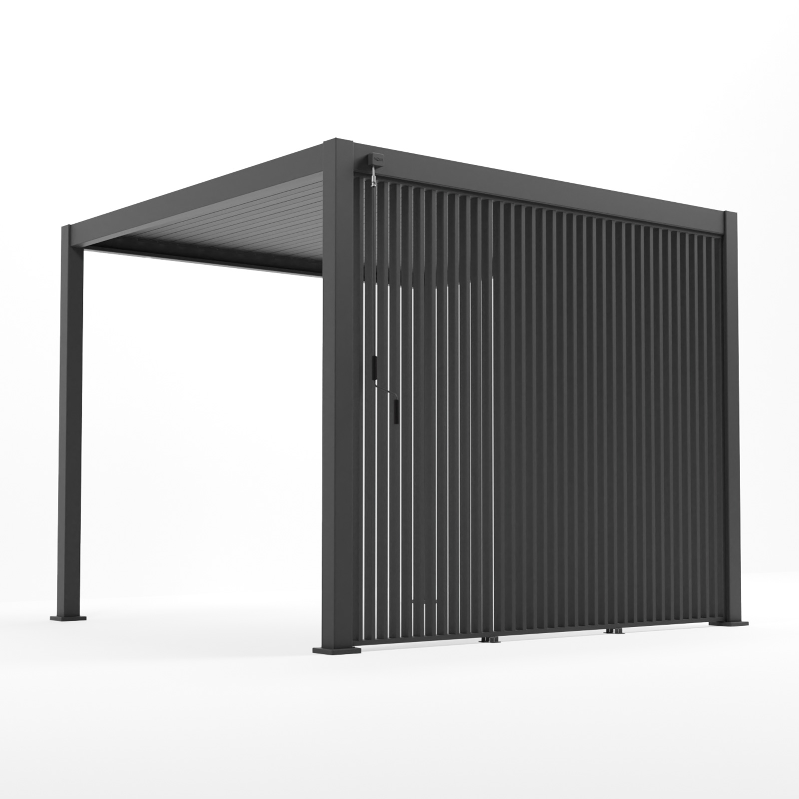 Nova - 1m Vertical Louvre Side Wall Panel - Grey thumbnail 5