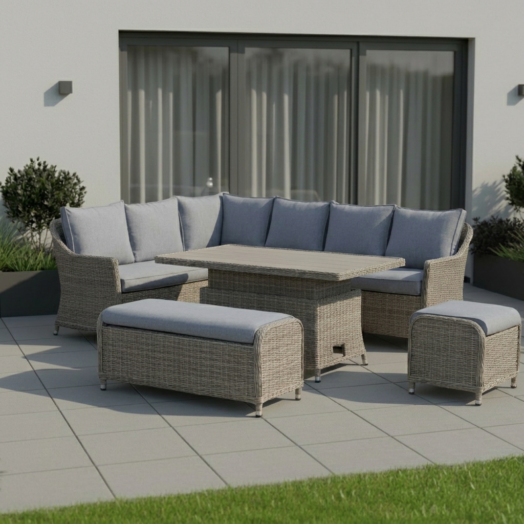 Nova - Ivy Left Hand Corner Sofa Lounge Dining Set with Rectangular Rise & Fall Table thumbnail 10