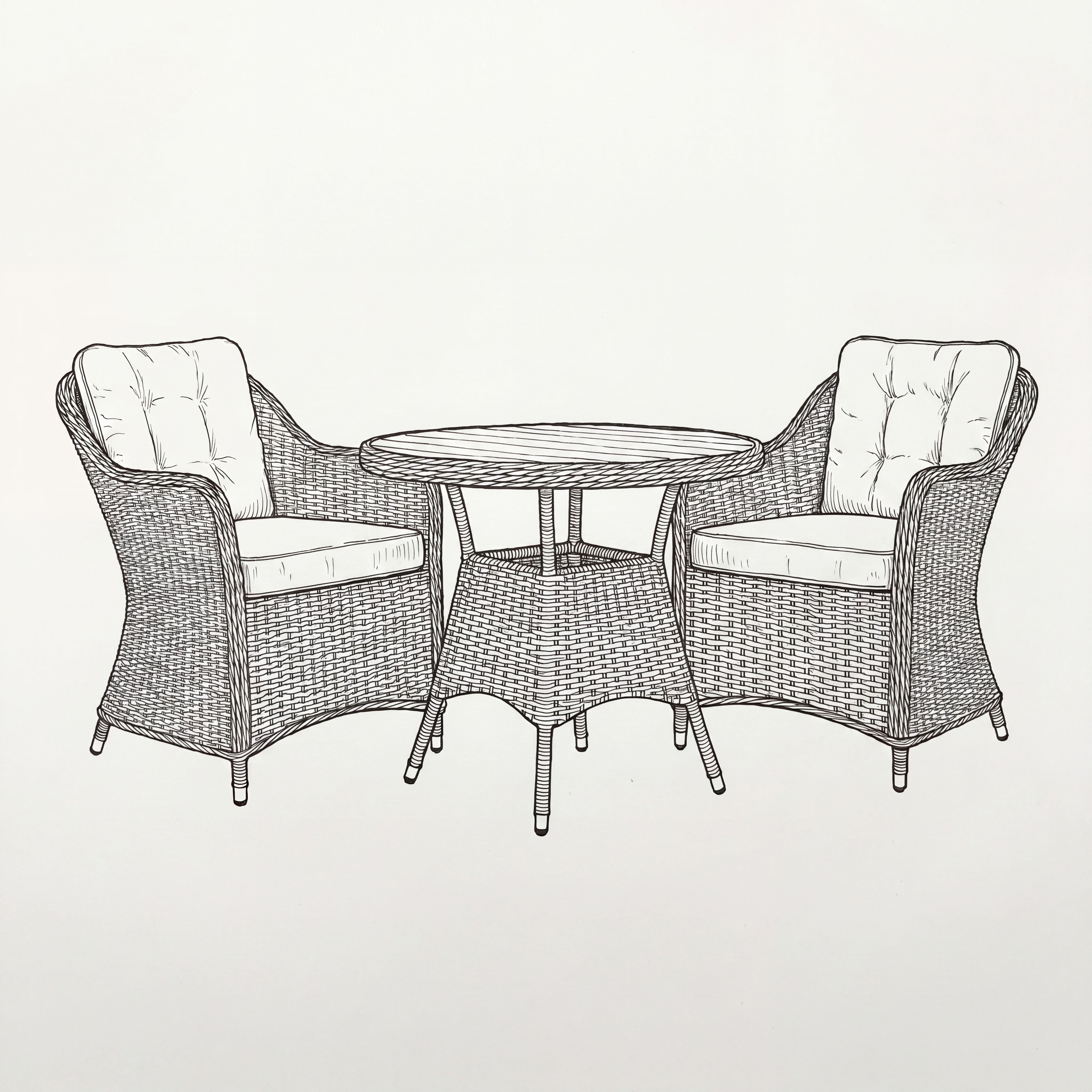 Nova - Ivy 2 Seat Bistro Set - 0.75m Round Table (Ceramic Glass) thumbnail 5