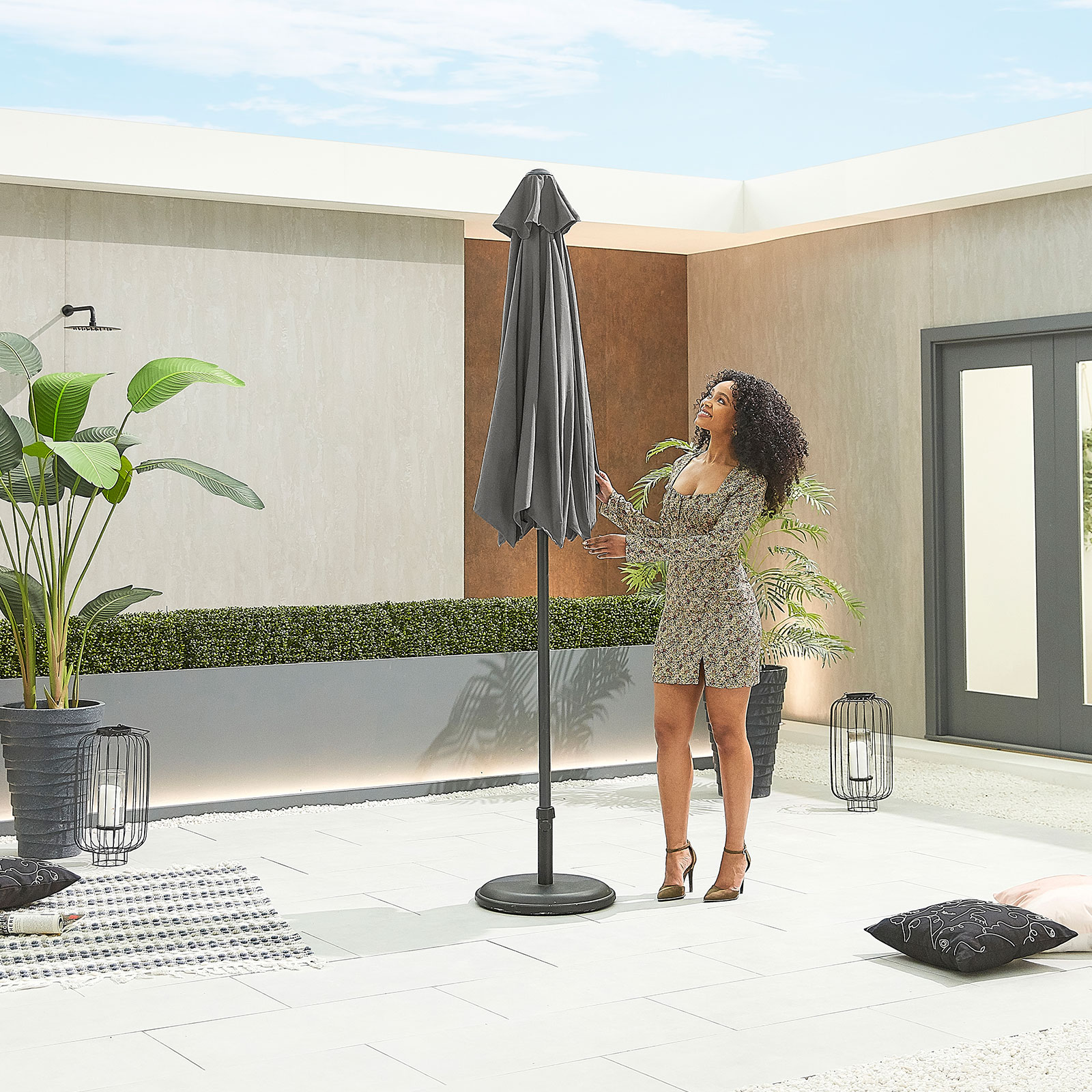 Nova - Antigua Aluminium Parasol - 2.4m Round - Grey thumbnail 3