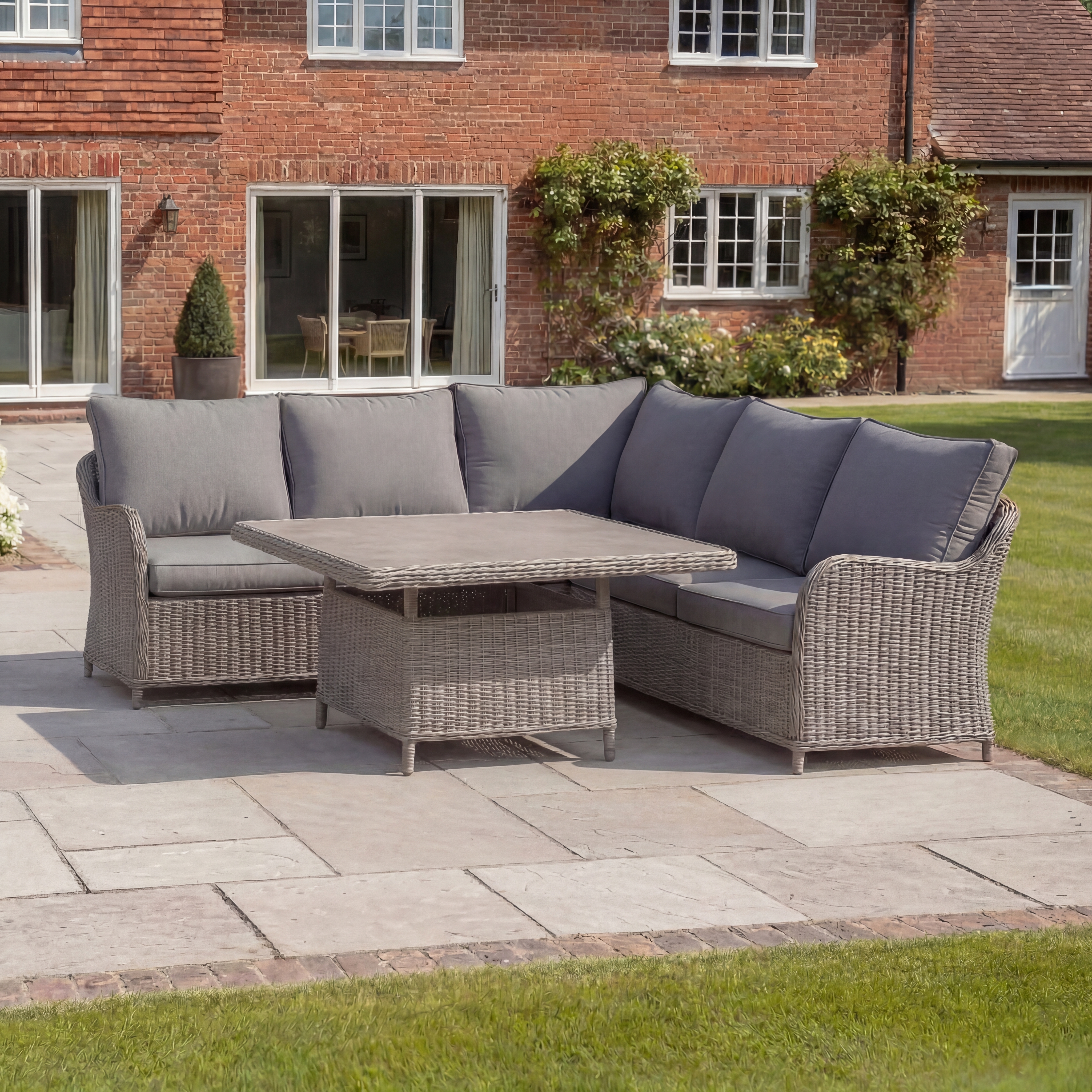 Nova - Ivy Corner Sofa Lounge Dining Set with Square Rise & Fall Table thumbnail 2
