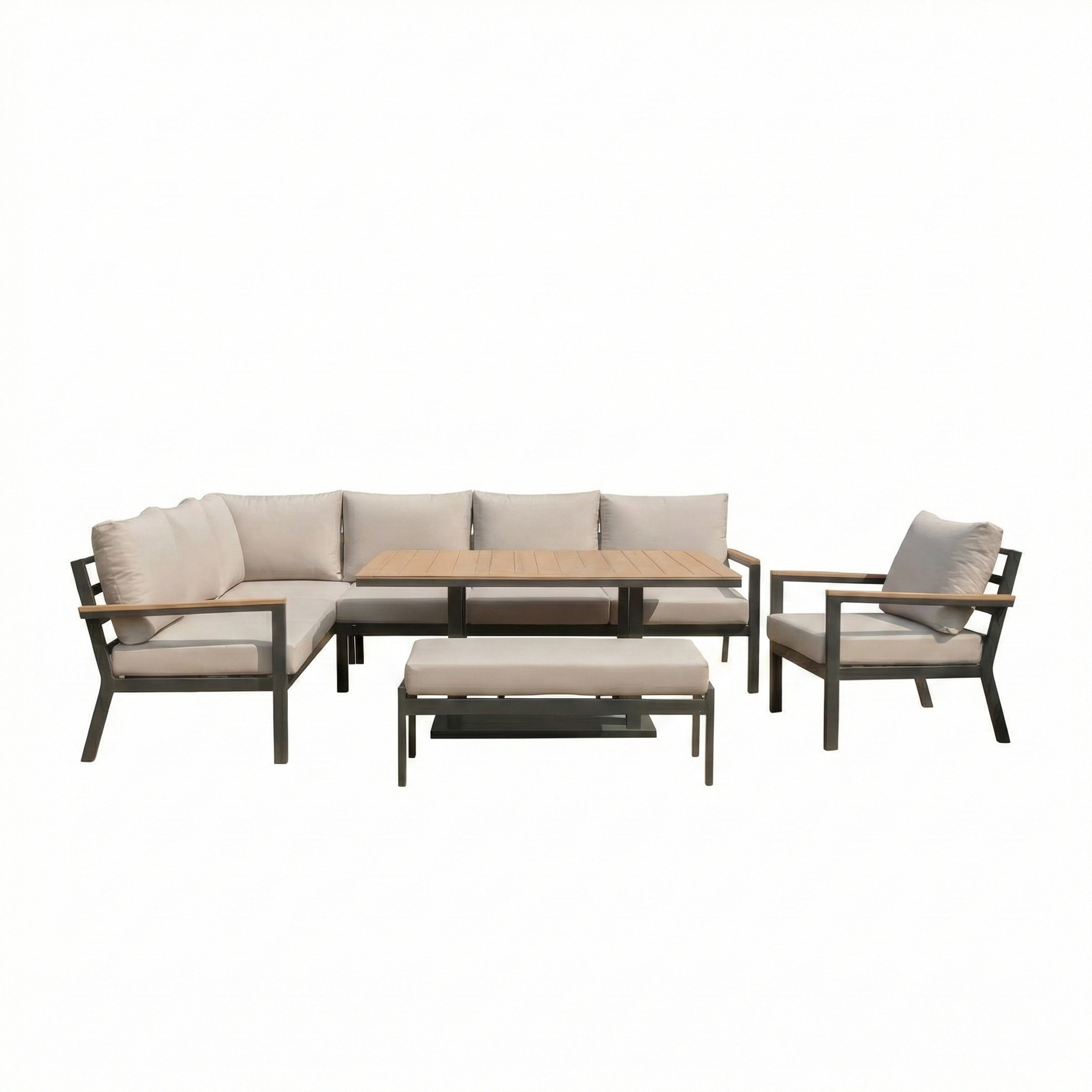 Nova - Heidi Left Hand Corner Sofa Lounge Dining Set with Rectangular Rising Table thumbnail 4