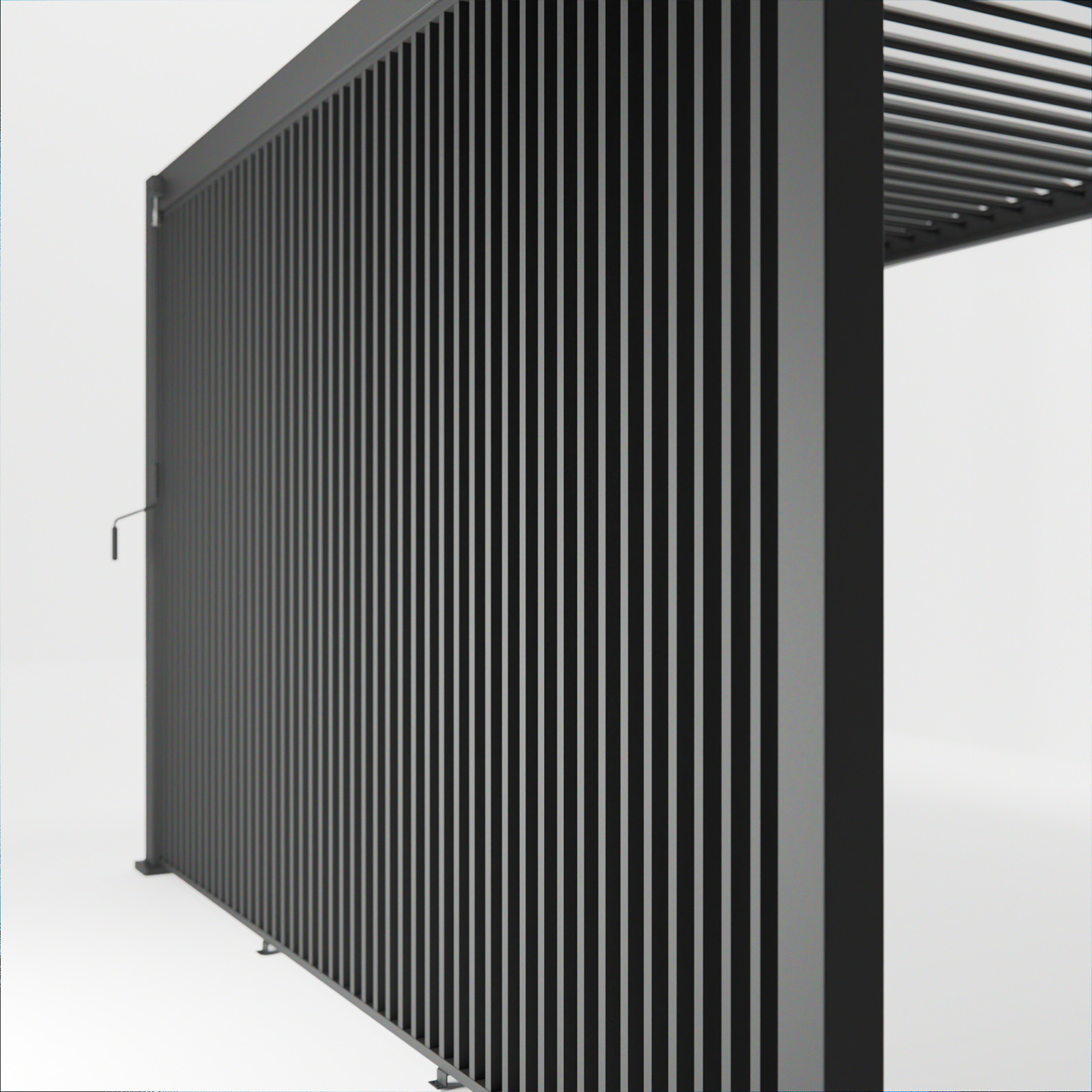 Nova - 1.2m Vertical Louvre Side Wall Panel - Grey thumbnail 3