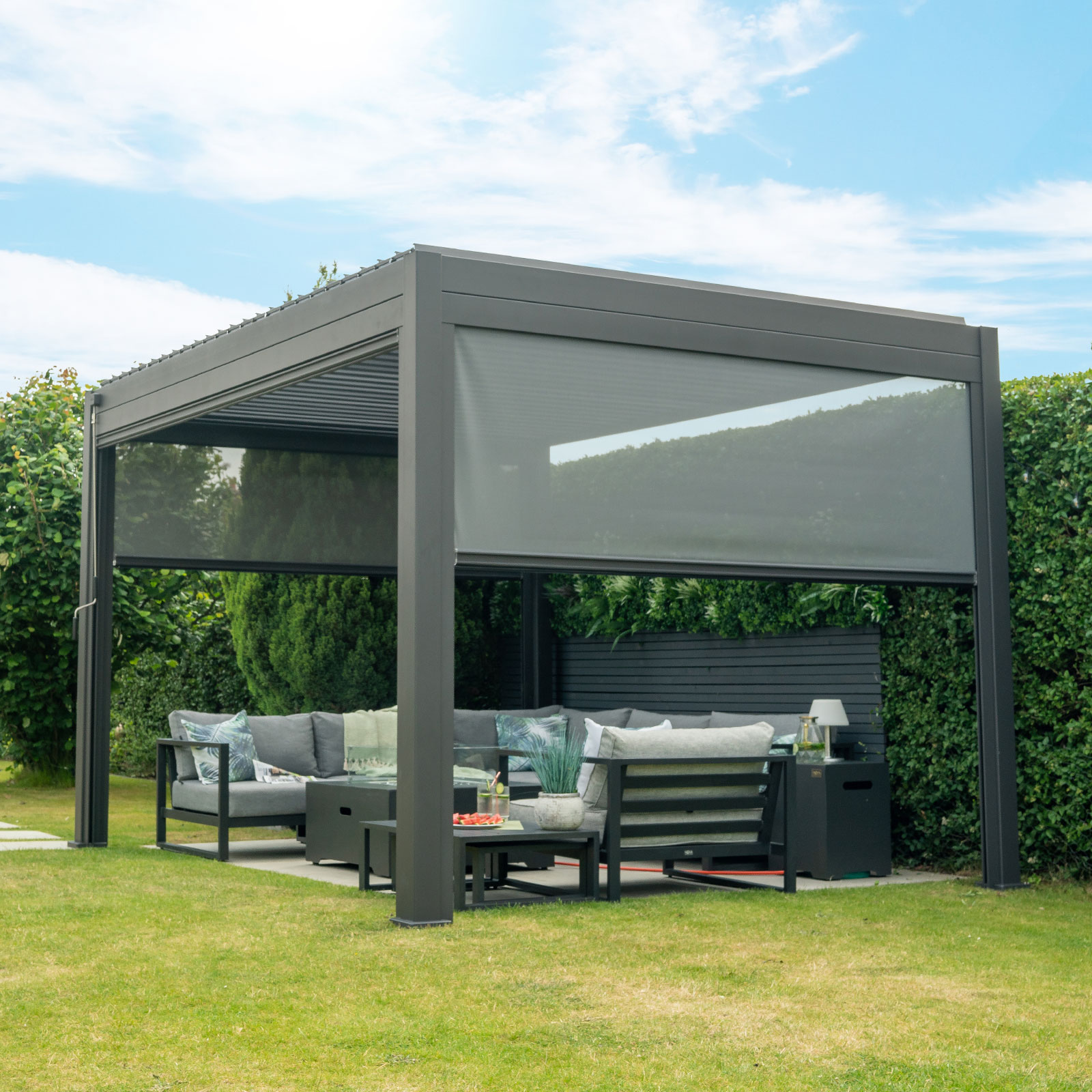 Nova - Titan Pergola Pull Down Screen - 3m - Grey thumbnail 2