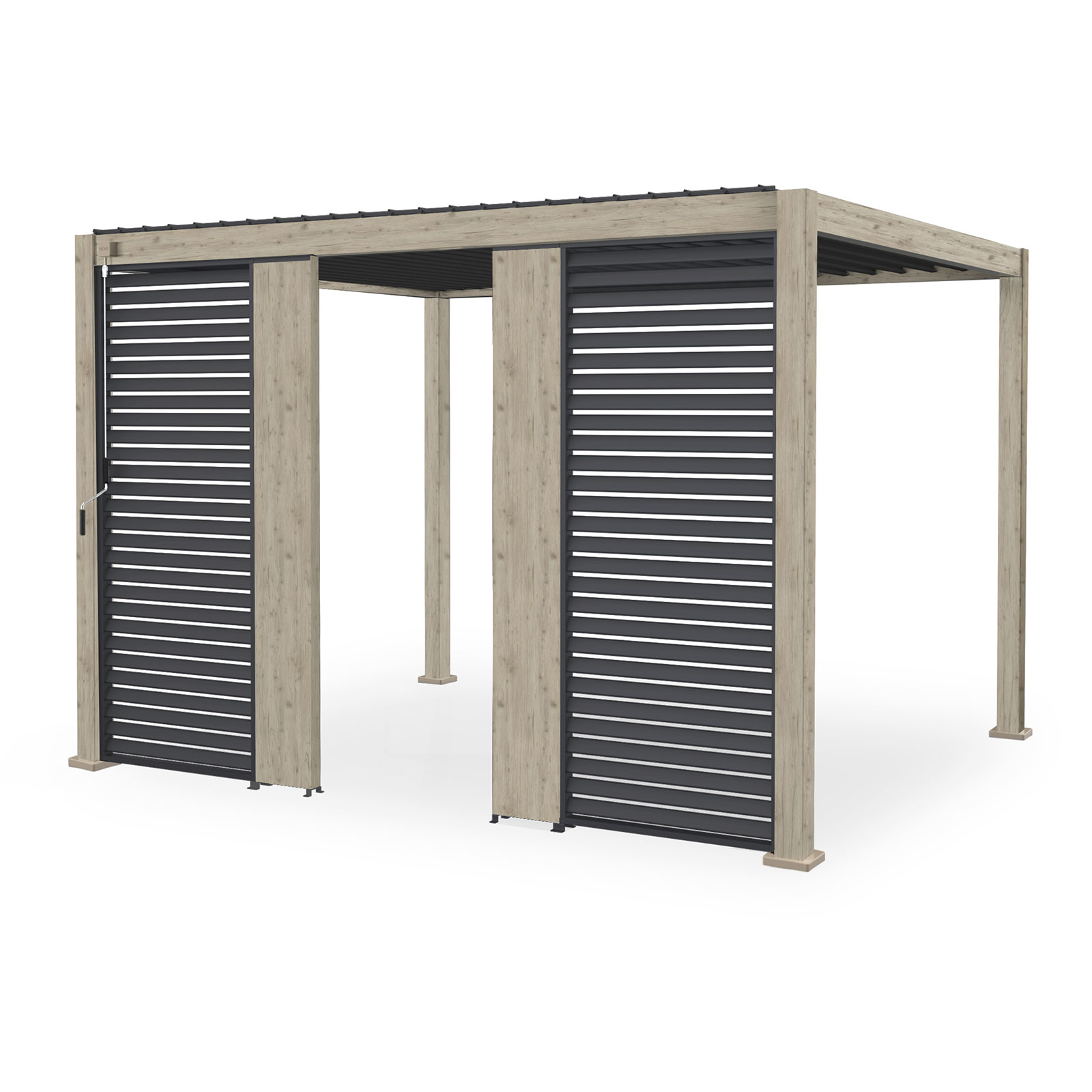 Nova - Titan Aluminium Pergola 31cm Solid Side Wall Panel - Wood Look thumbnail 7