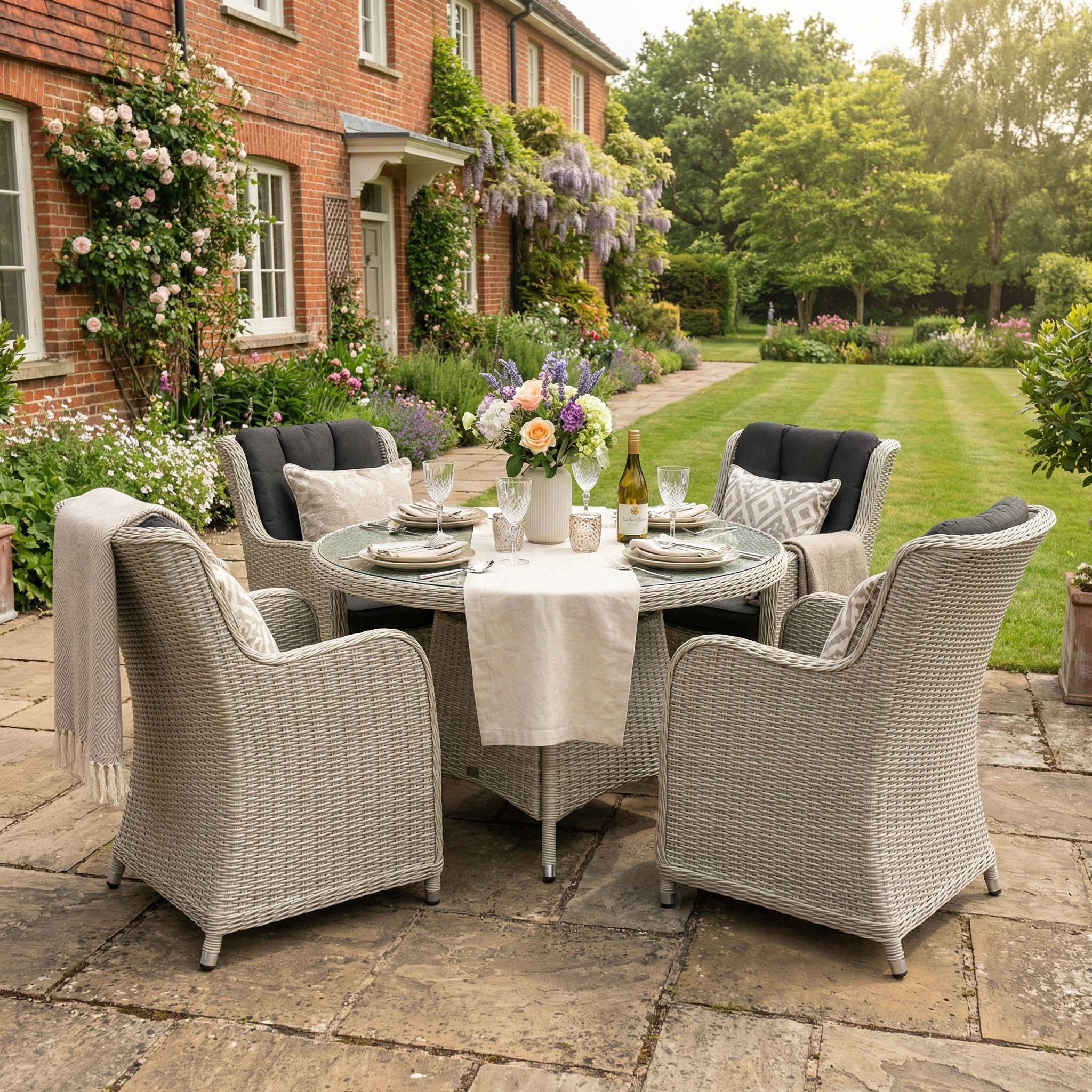 Nova - Avery 4 Seat Dining Set - 1.2m Round Table - Ash Grey thumbnail 5