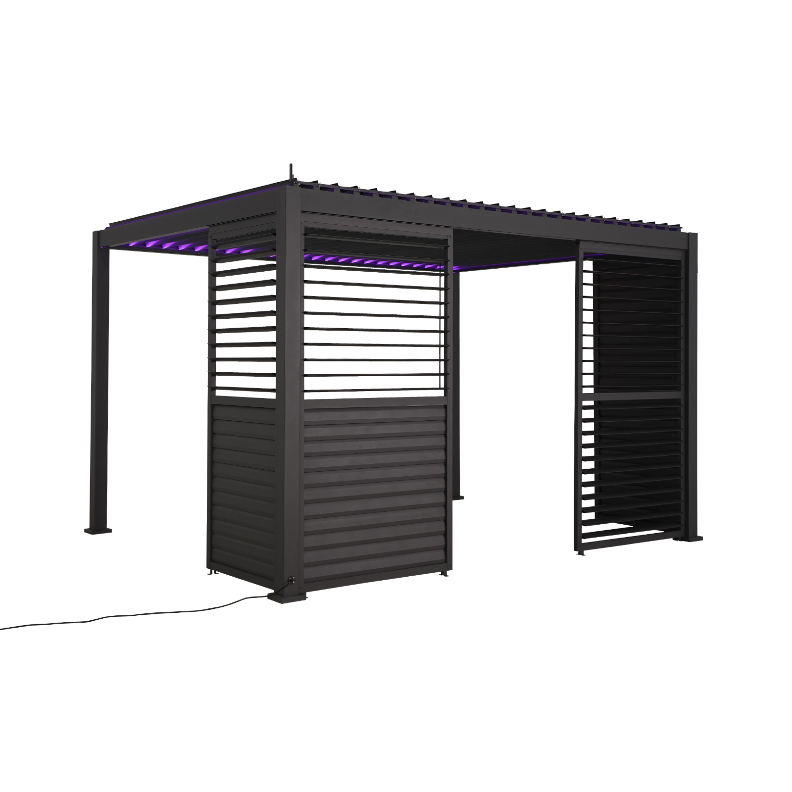Nova - Titan 1m Aluminium Side Wall With Adjustable Louvres for 3m Titan Pergola - Grey thumbnail 9
