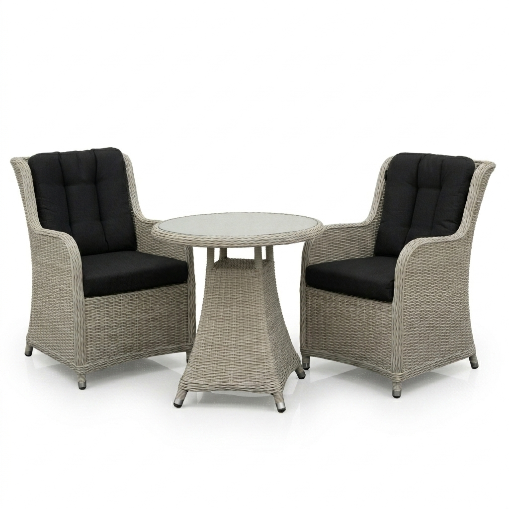 Nova - Avery 2 Seat Bistro Set - 0.7m Round Table - Ash Grey thumbnail 3